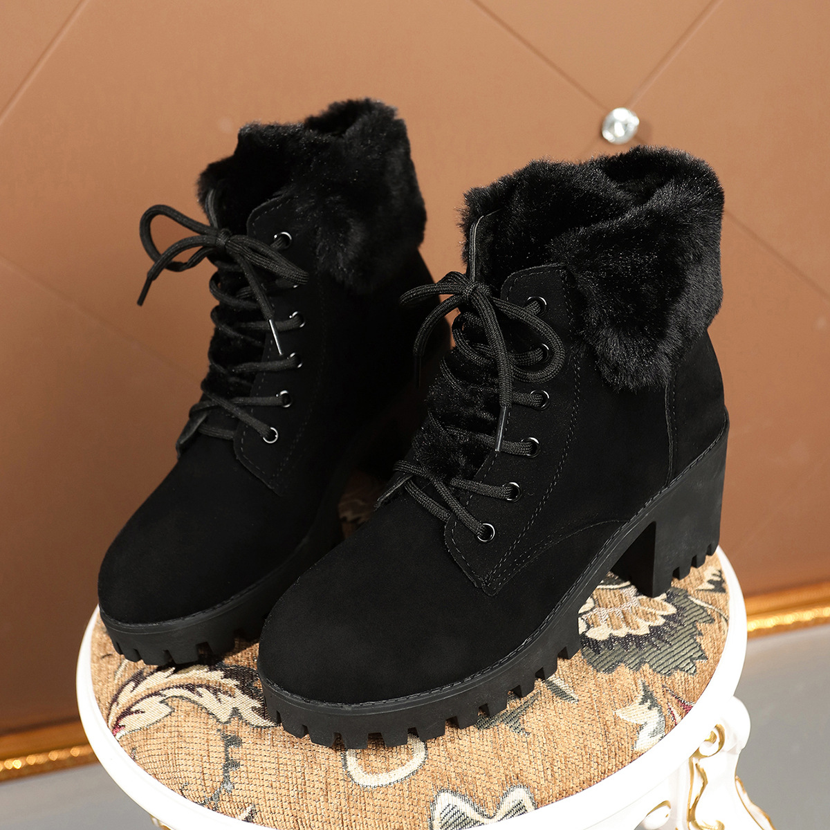(⏳NOW ON: 70% OFF Sale! 🔥)Cozy Winter Fashion Plush Ankle Snow Boots for Women