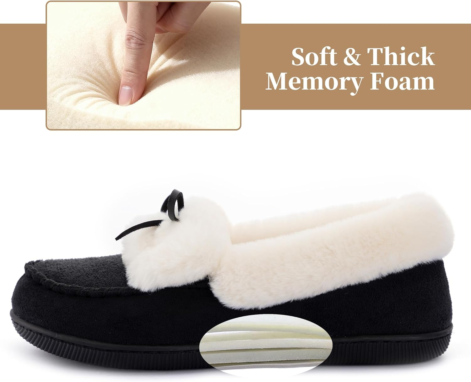 (⏳NOW ON: 70% OFF Sale! 🔥)Autumn Winter Indoor Cozy Fuzzy Slip-On Bow Back Flats for Women