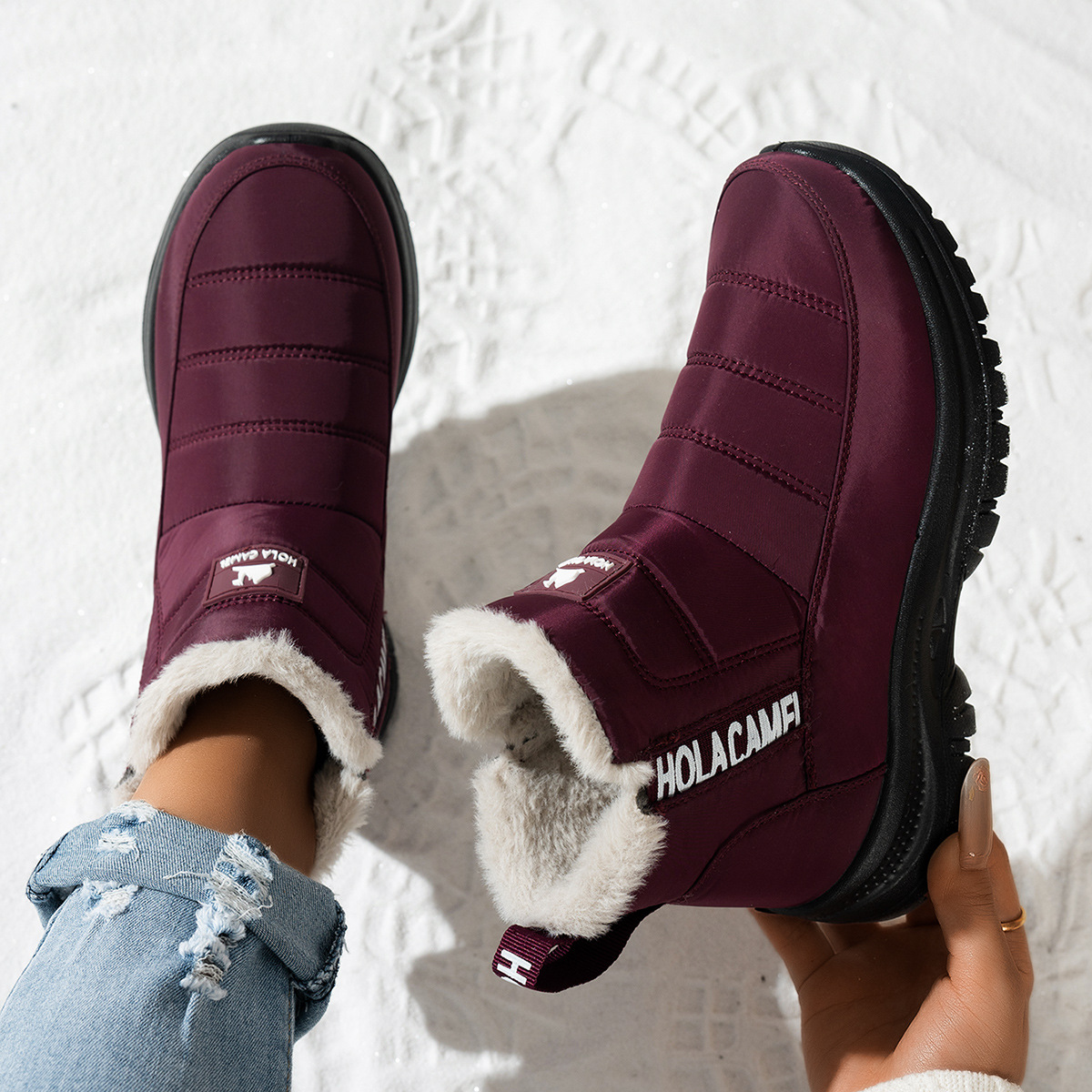 (⏳NOW ON: 50% OFF Sale! 🔥)Waterproof Anti-Slip Winter Snow Boots for Men & Women, Warm Fur-Lined Outdoor Boots