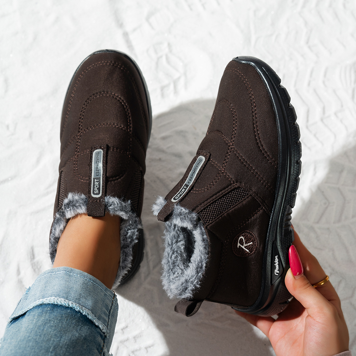 (⏳NOW ON: 50% OFF Sale! 🔥)Snow Boots for Women Slip on Winter Warm Shoes Fashion