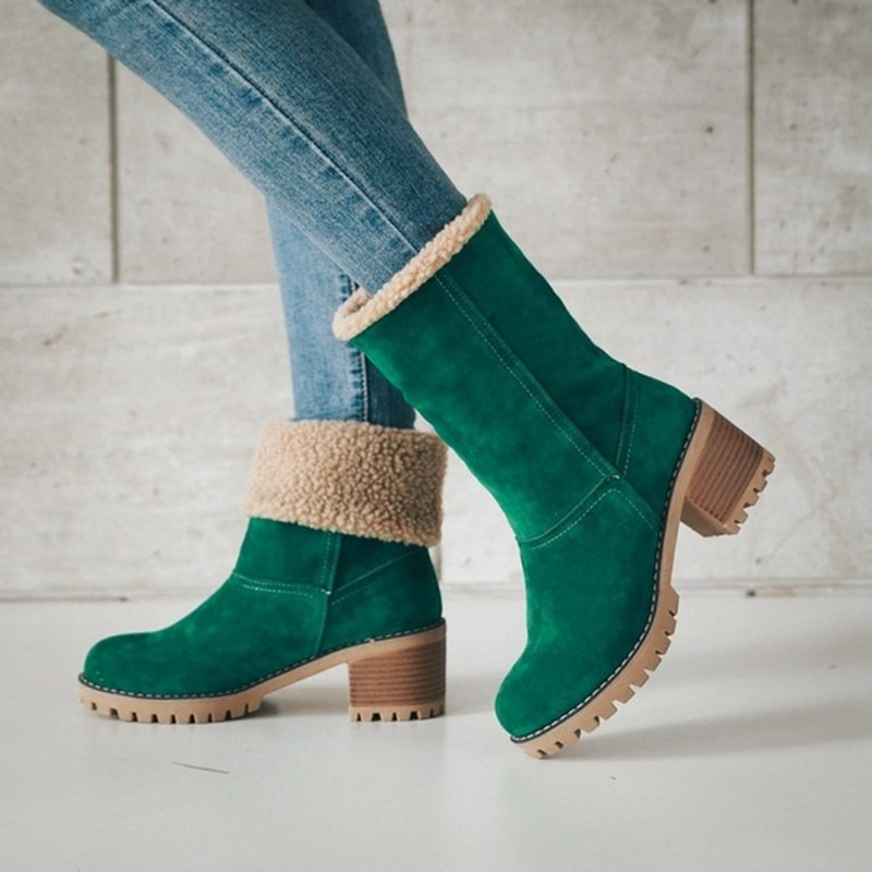 (⏳NOW ON: 70% OFF Sale! 🔥)Women’s Fashion High Heel Ankle Booties | Soft Suede Warm Fur Platform Boots