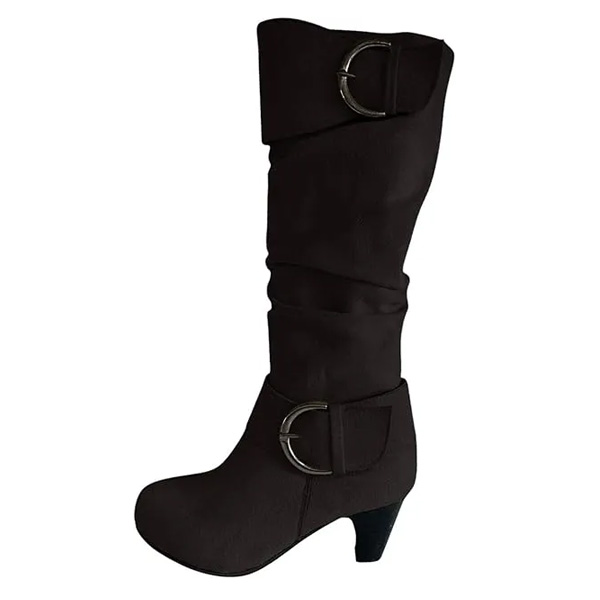 (⏳NOW ON: 70% OFF Sale! 🔥)Sexy Suede Mid-Calf Boots for Women – Vintage Warm Winter Fashion Ankle & Riding Boots