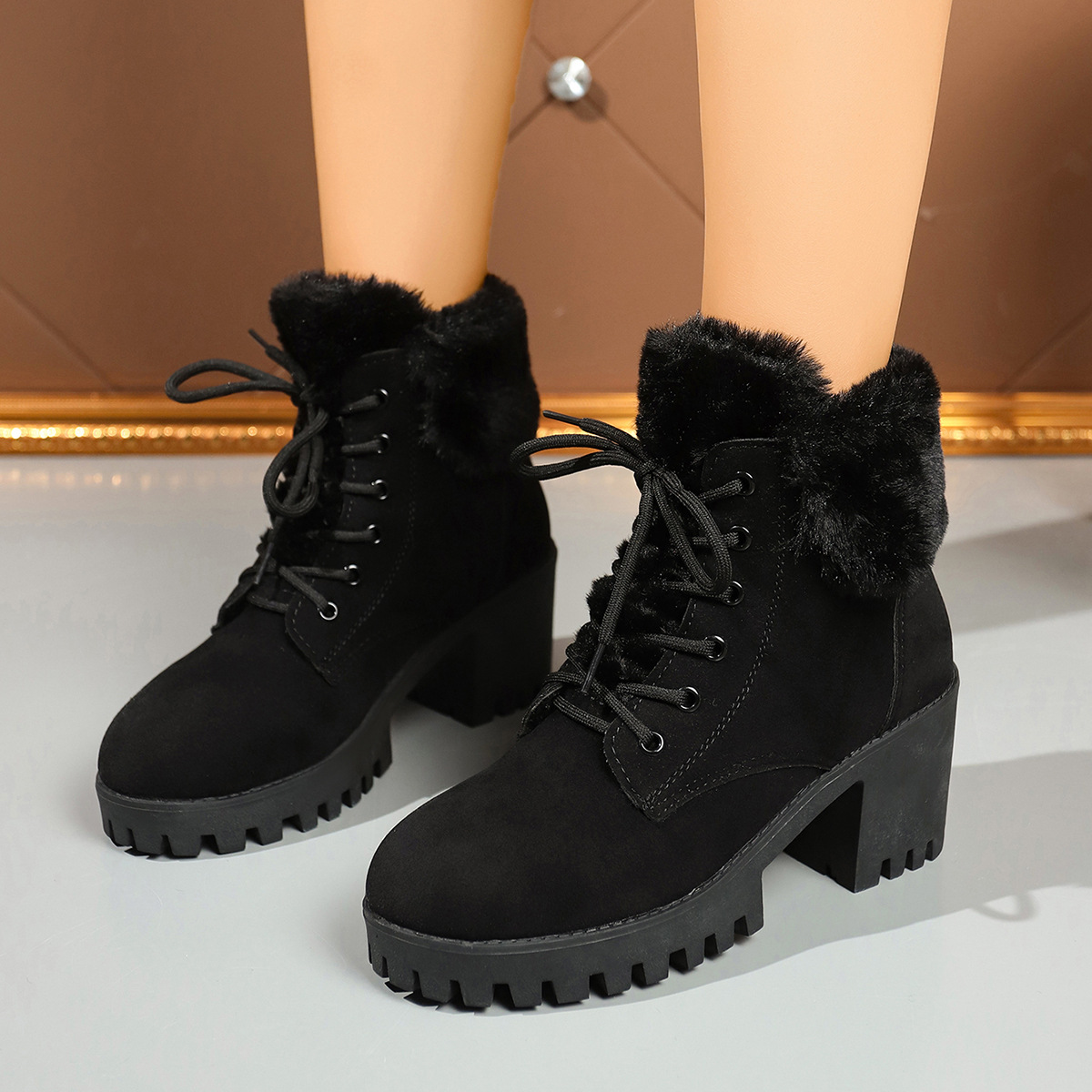 (⏳NOW ON: 70% OFF Sale! 🔥)Cozy Winter Fashion Plush Ankle Snow Boots for Women