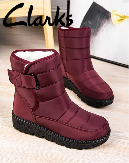 (⏳NOW ON: 50% OFF Sale! 🔥)Women’s Waterproof Fur-Lined Winter Boots, Non-Slip Warm Slip-On Snow Ankle Booties for Outdoor Comfort