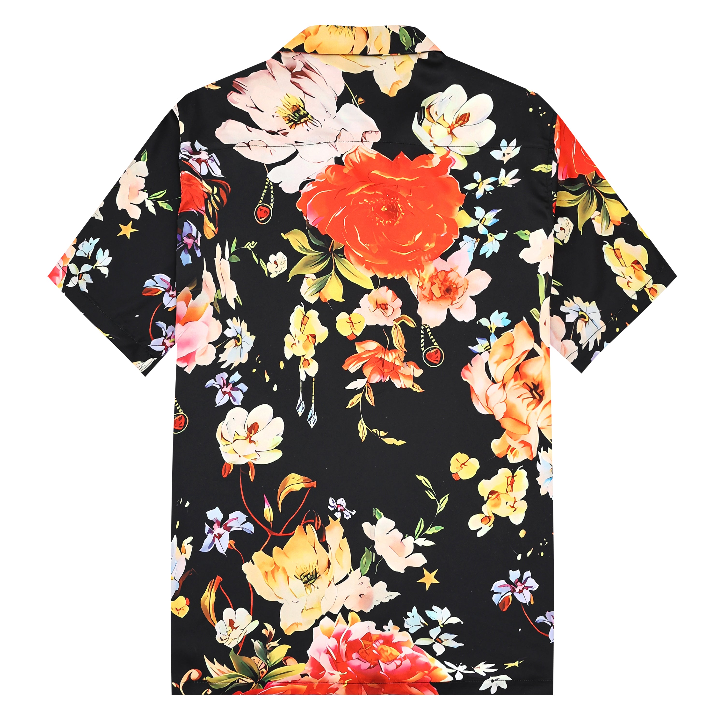 Vintage Floral Pattern Camp Collar Casual Shirt for Men Jonvidesign