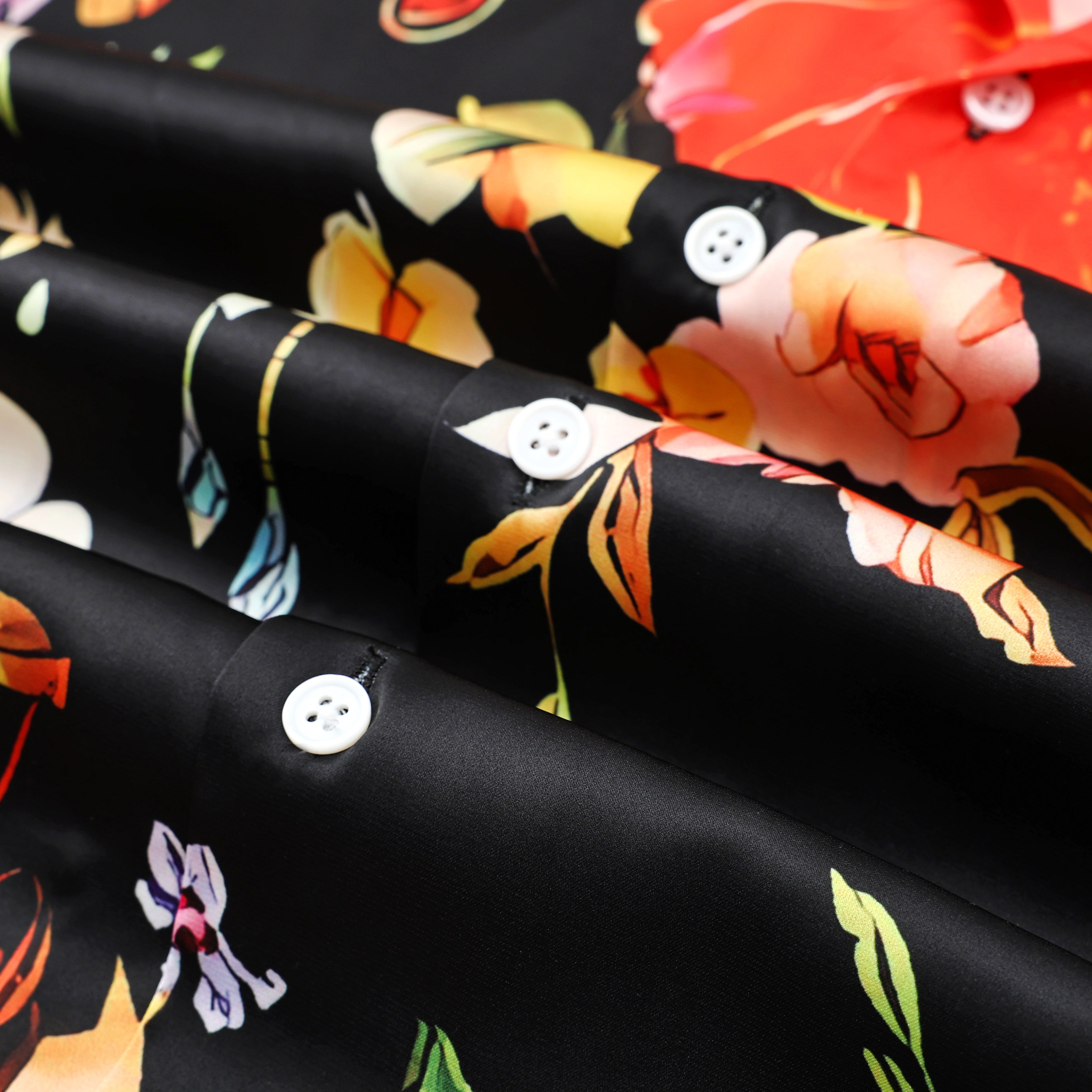 Vintage Floral Pattern Camp Collar Casual Shirt for Men Jonvidesign