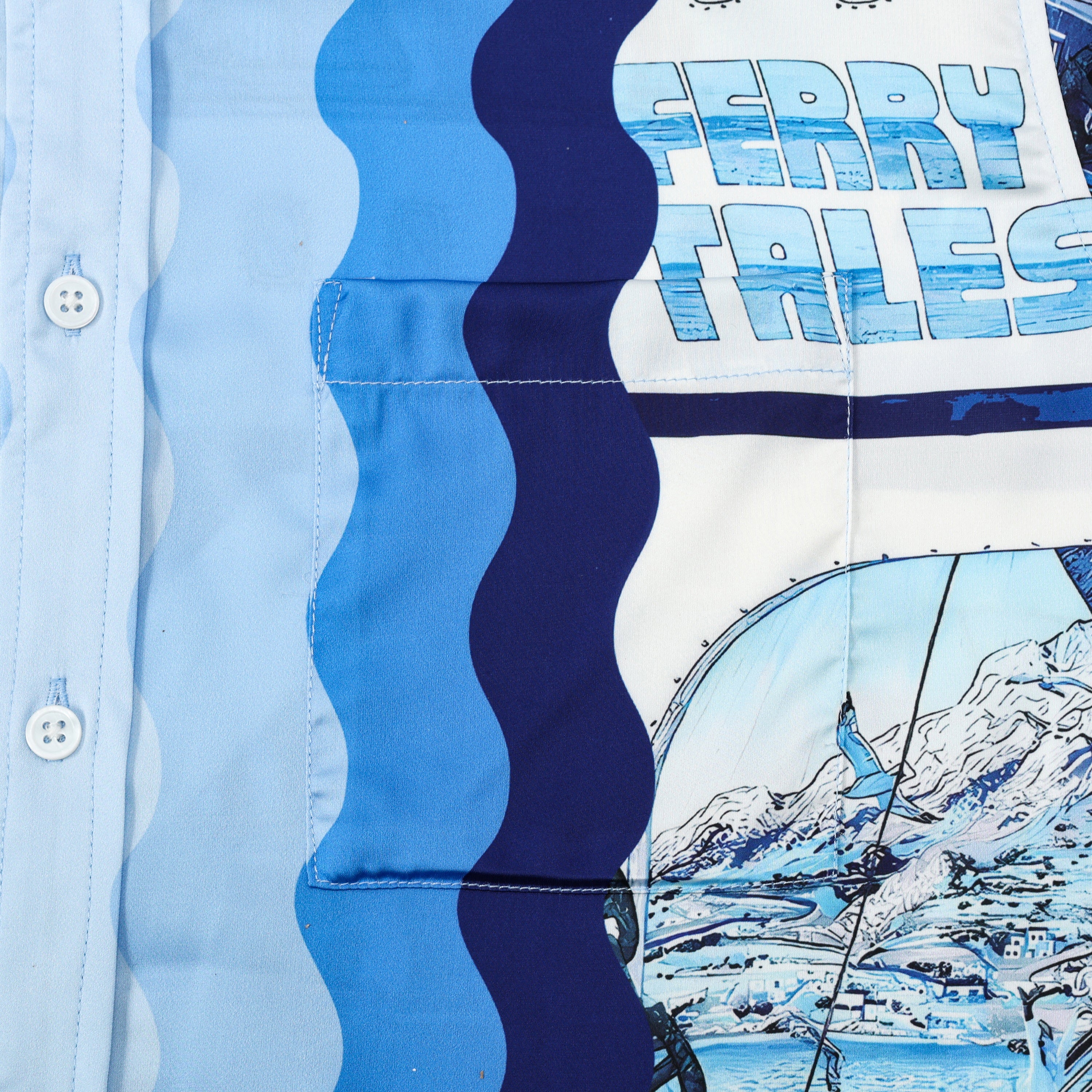 Ferry Comic Pattern Short Sleeve Casual Shirt Jonvidesign