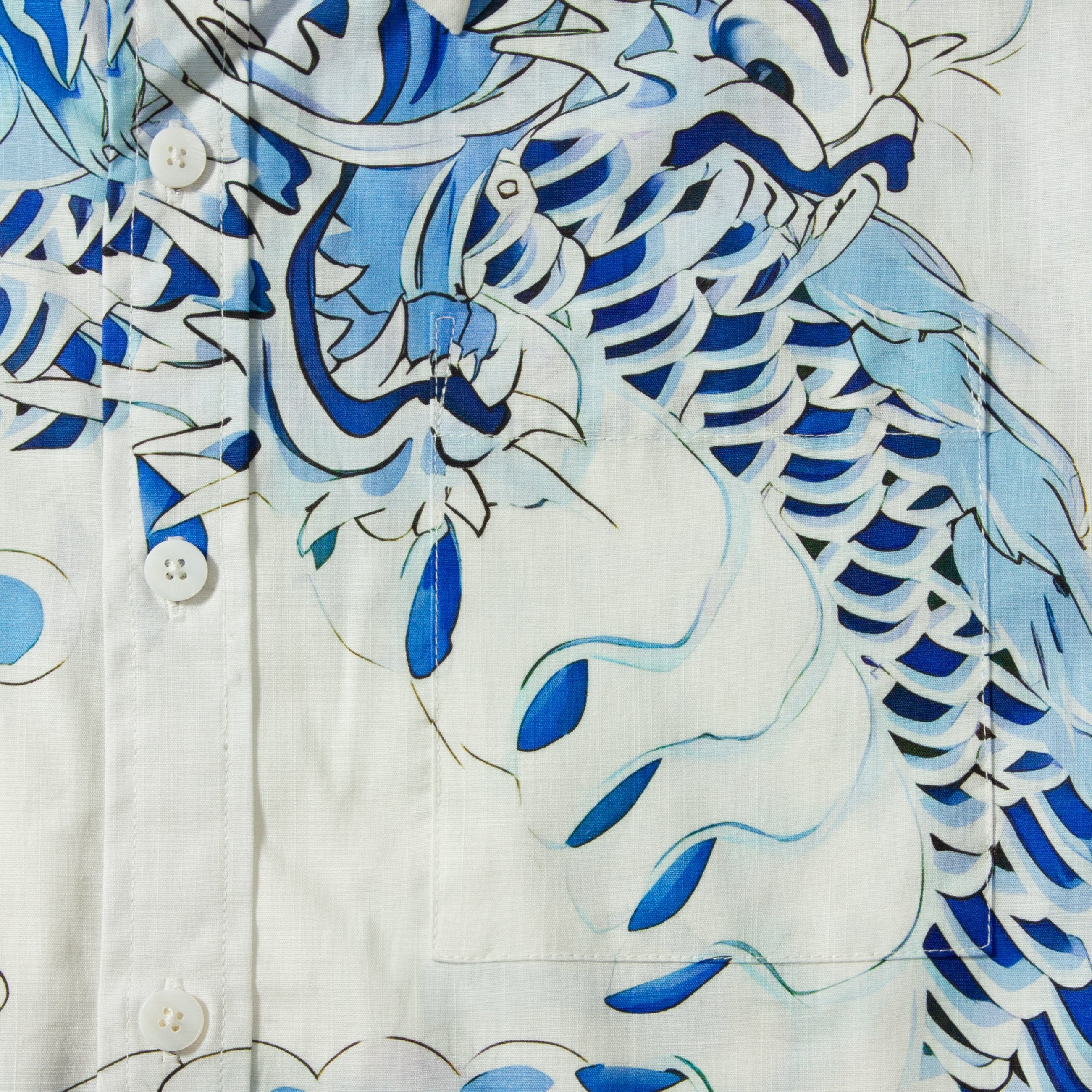 Dragon Print Short Sleeve Button-down Shirt for Men Jonvidesign