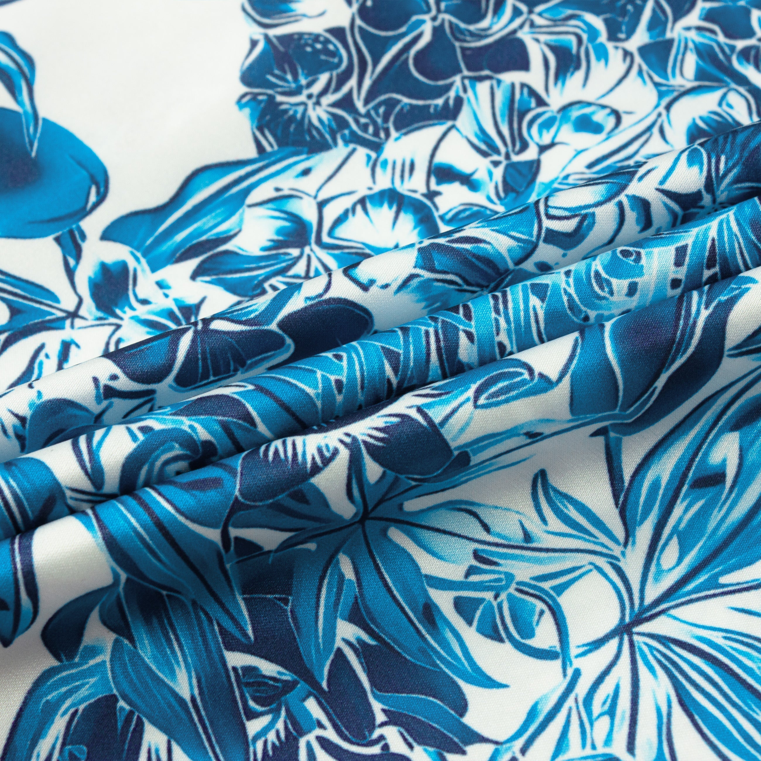 Floral Pattern Short Sleeve Shirt in Blue Jonvidesign