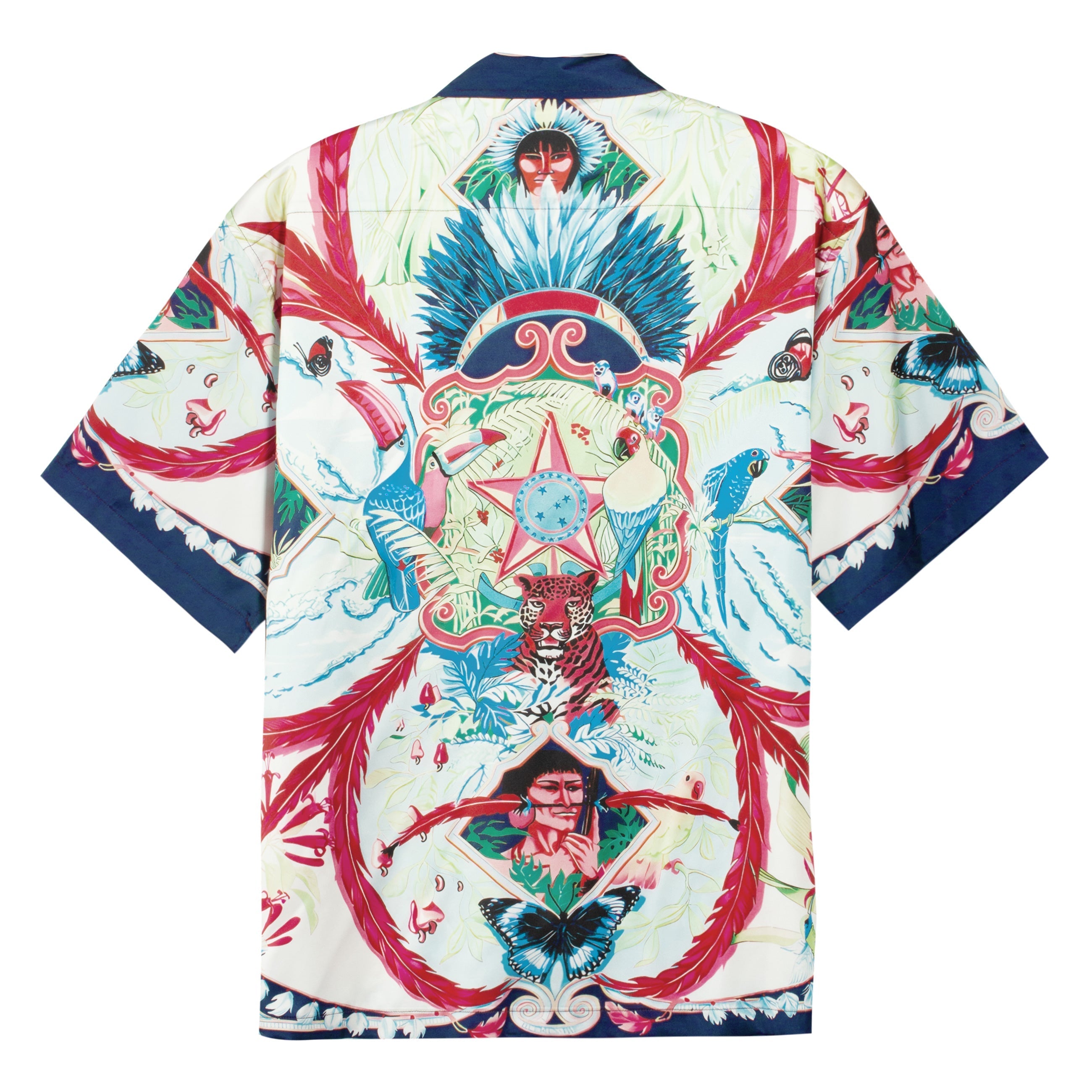 Floral Tropical Butterfly Pattern Short Sleeve Shirt Jonvidesign
