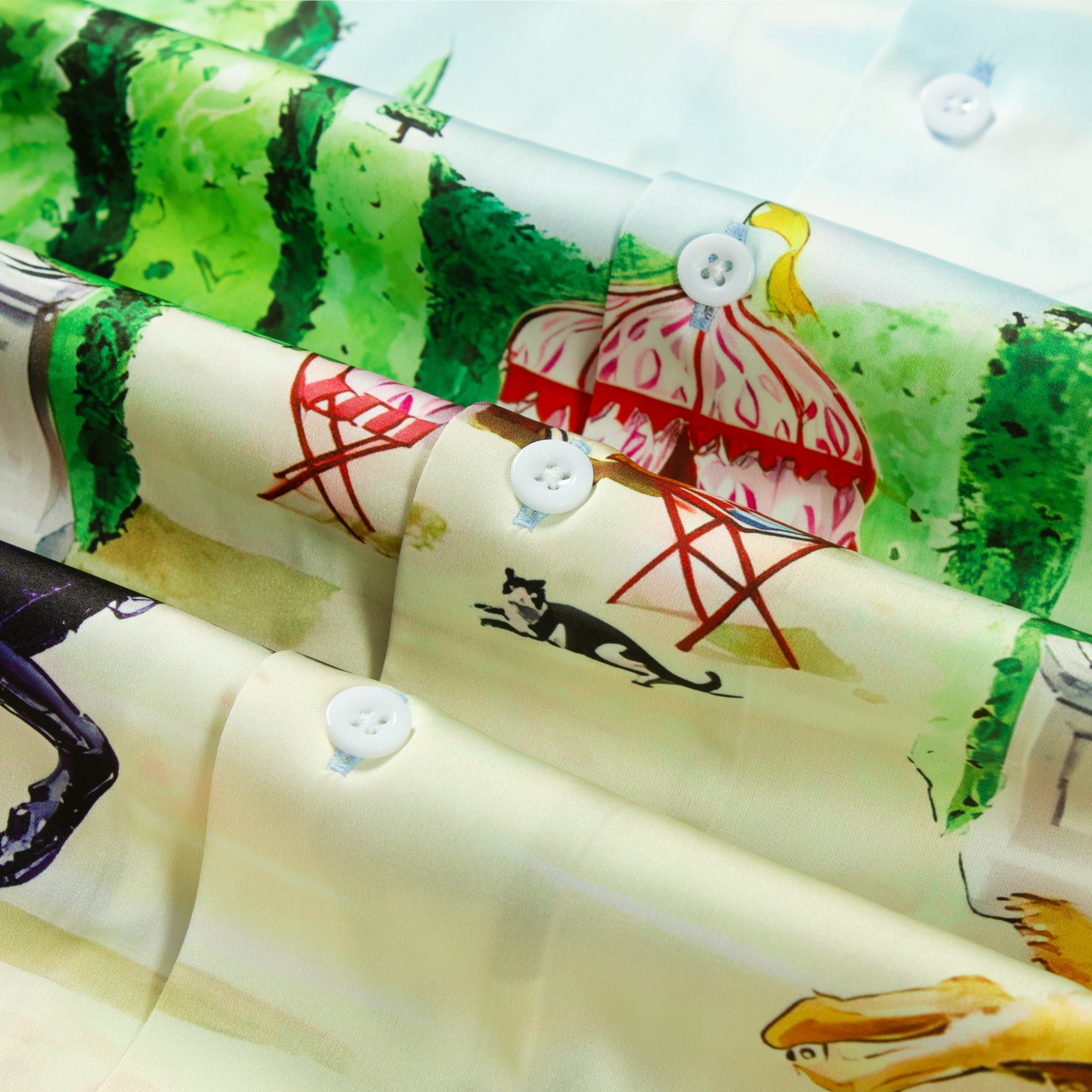 Garden Natural Pattern Short Sleeve Casual Shirt for Men Jonvidesign