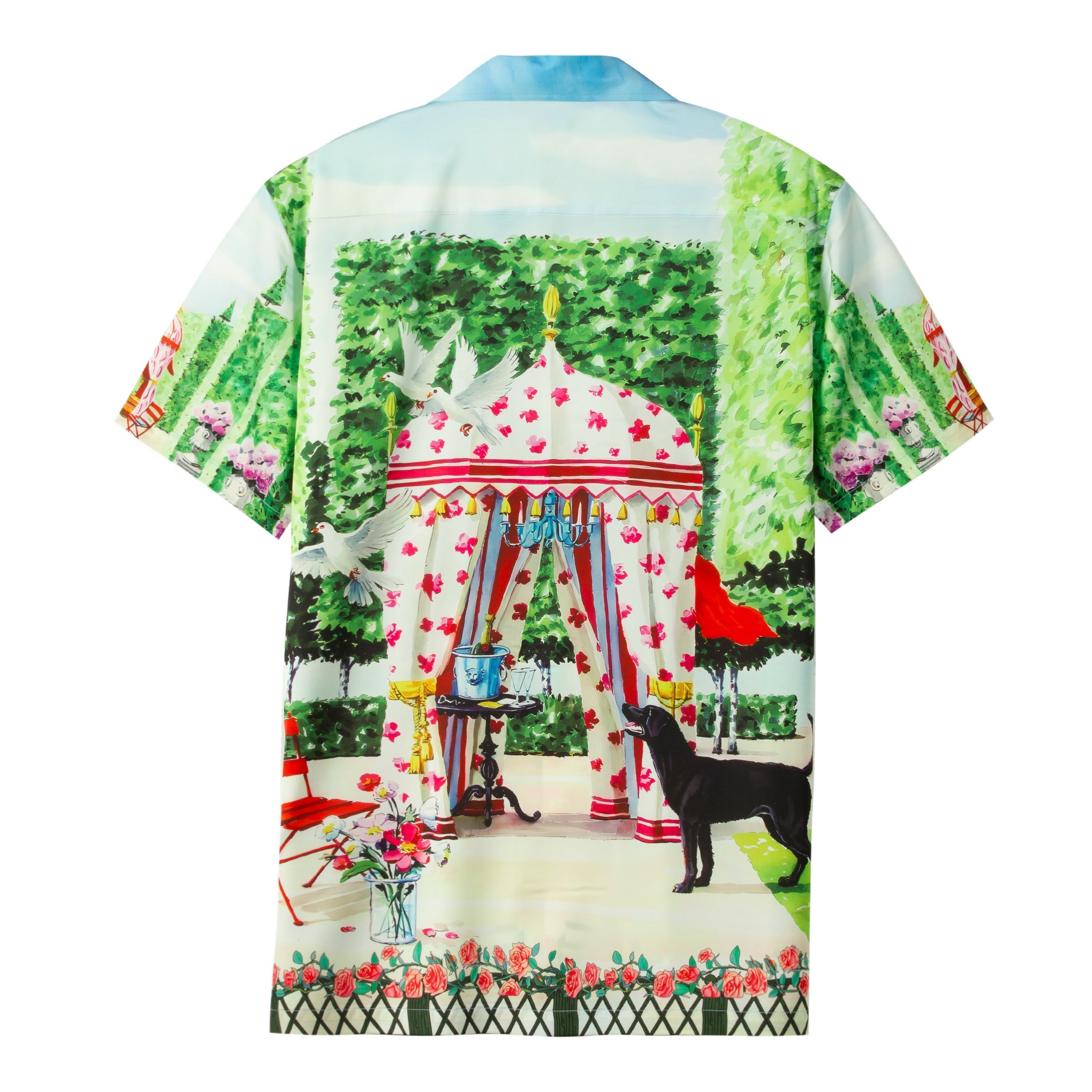 Garden Natural Pattern Short Sleeve Casual Shirt for Men Jonvidesign