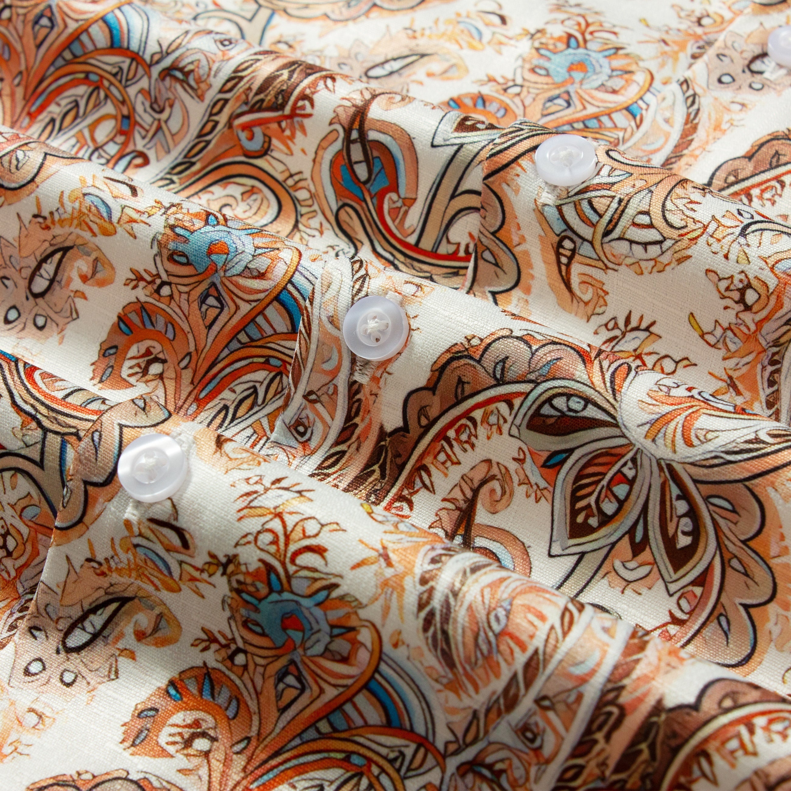 Paisley Pattern Short Sleeve Camp Shirt for Men Jonvidesign