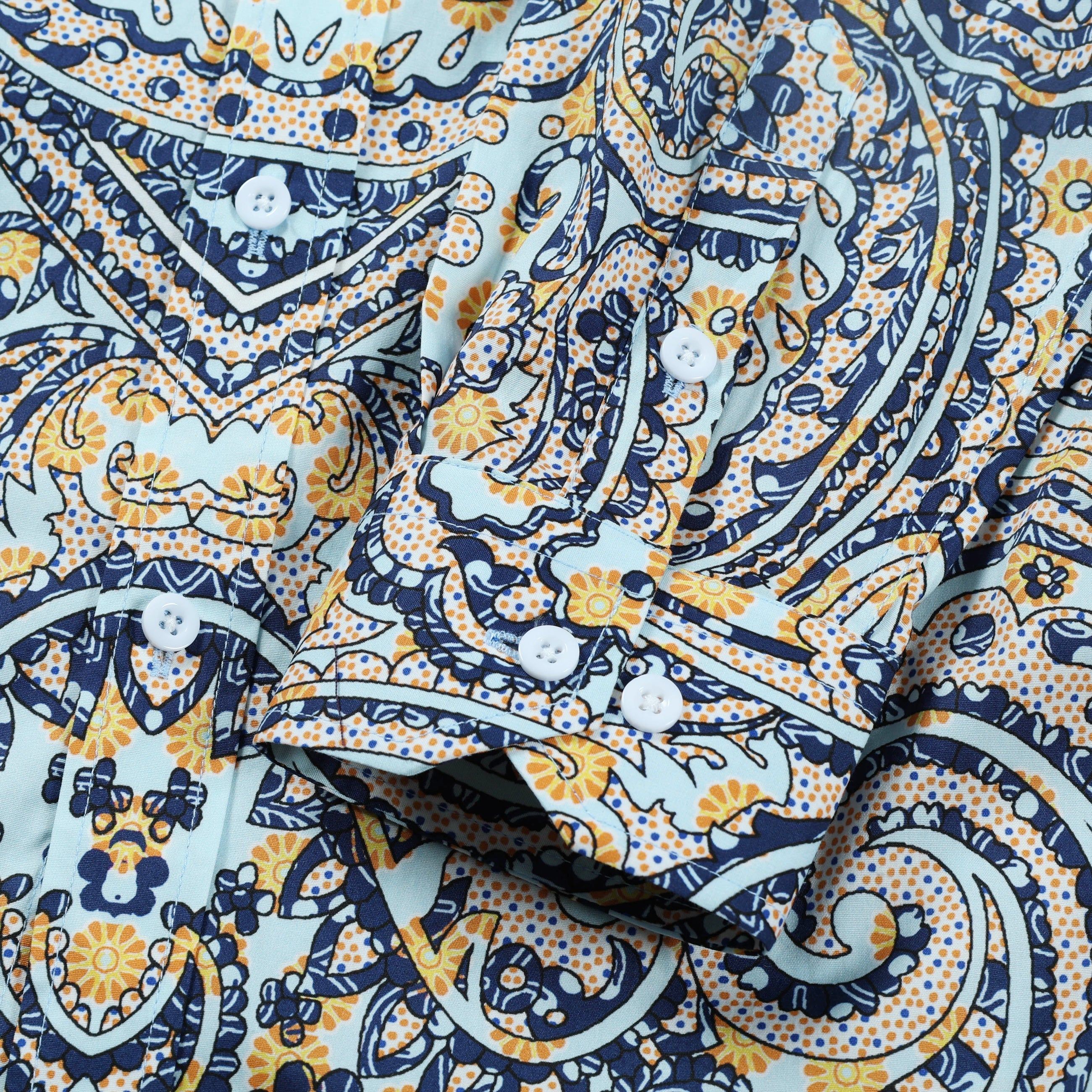 Paisley Print Long Sleeve Button Down Casual Shirt Jonvidesign