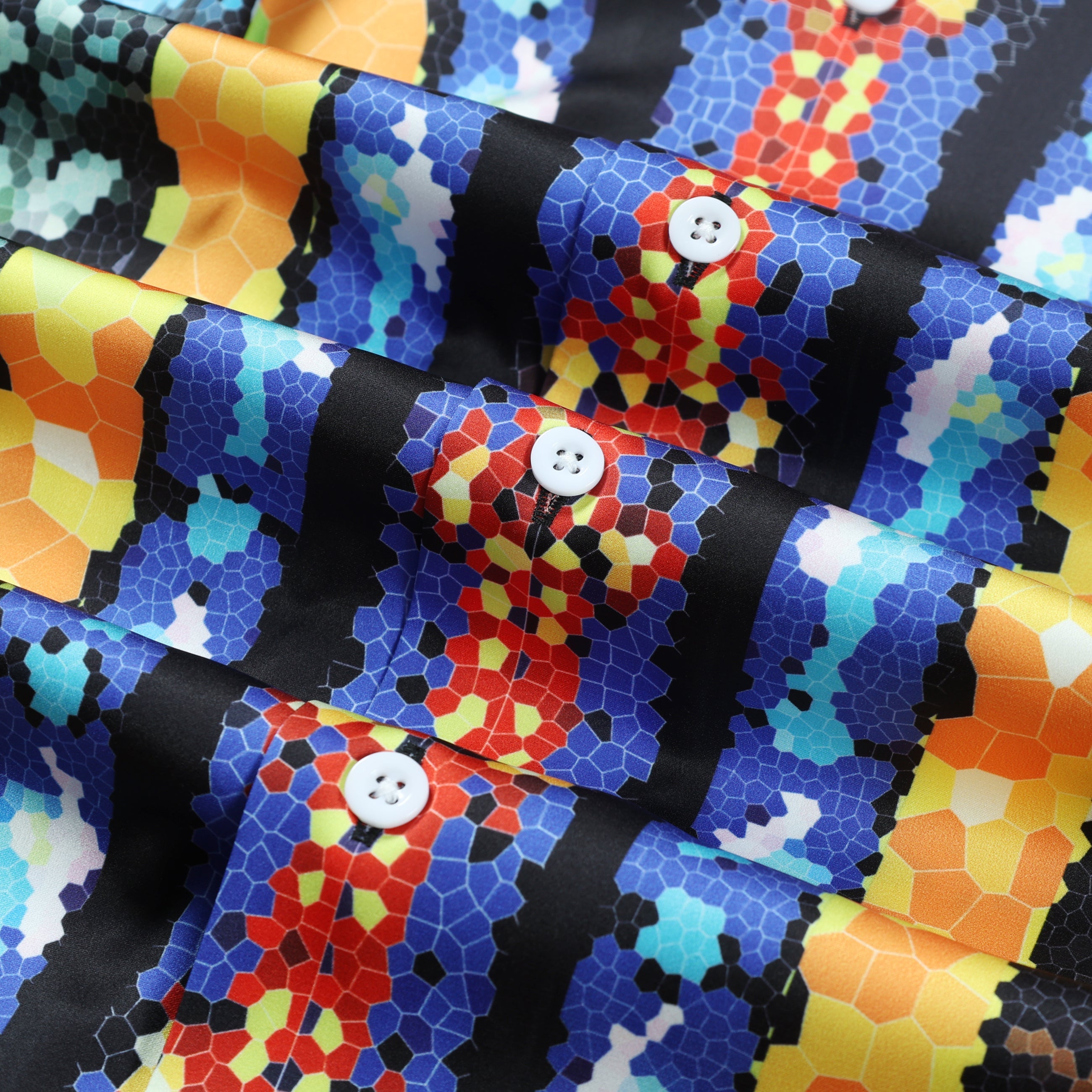 Perpetual Succour Pixel Pattern Short Sleeve Camp Collar Shirt Jonvidesign