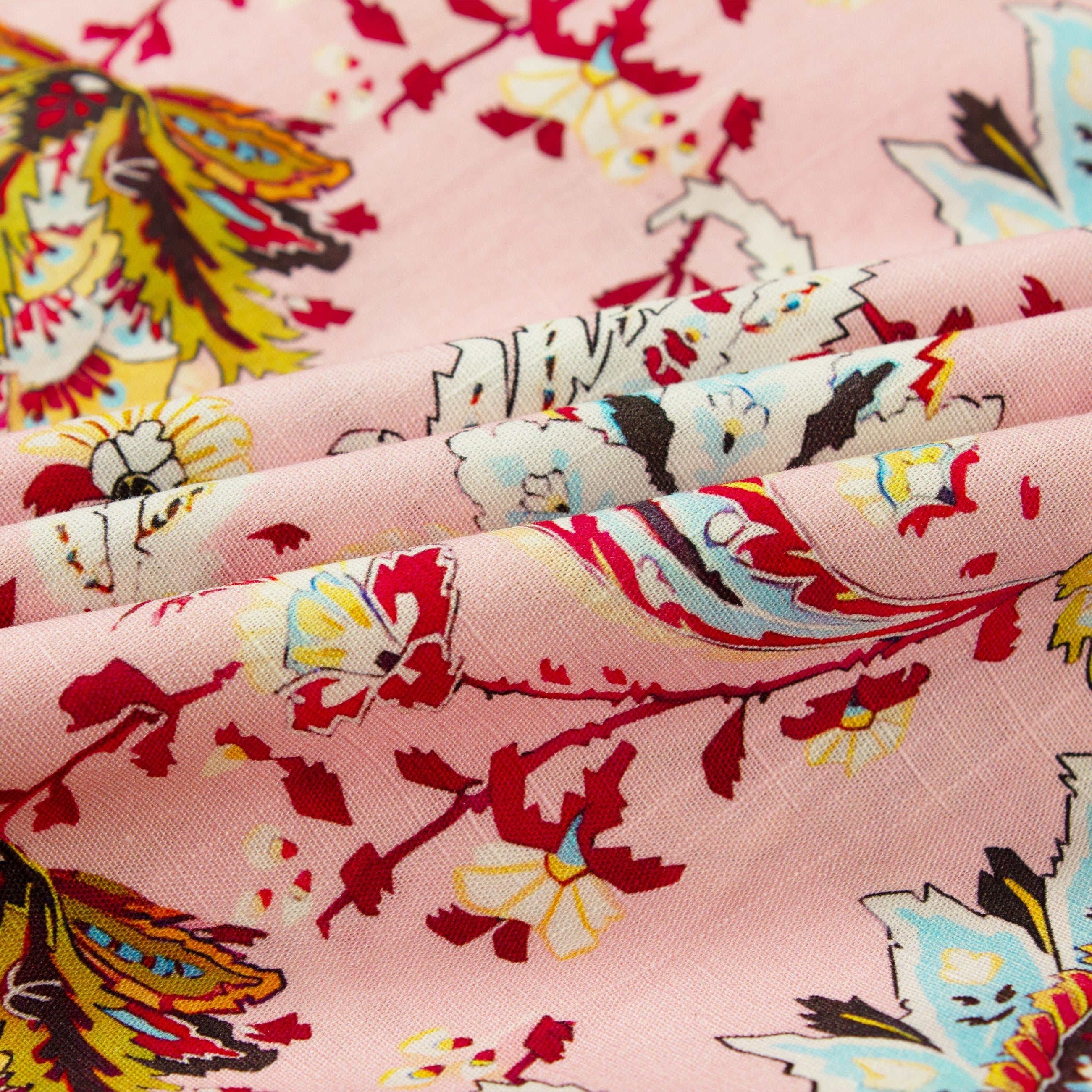 Pink Paisley Pattern Short Sleeve Shirt for Men Jonvidesign