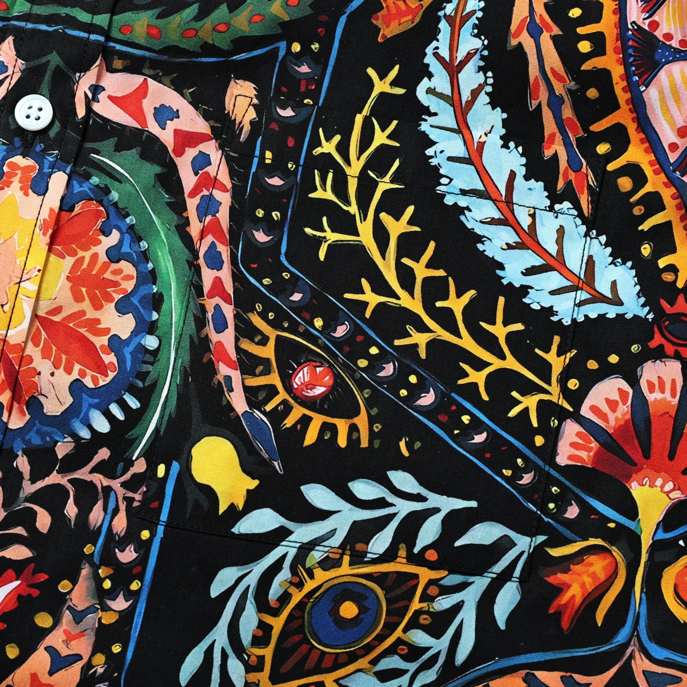 Tribal Floral Print Long Sleeve Shirt Jonvidesign