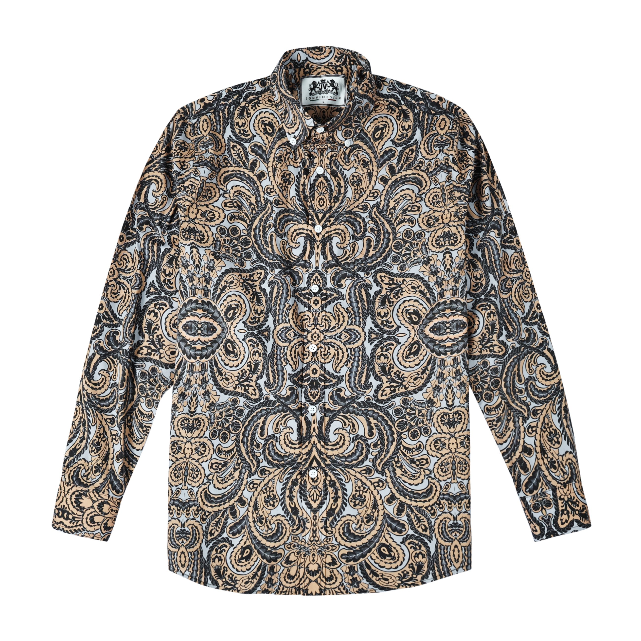 Tribal Paisley Print Long Sleeve Shirt Jonvidesign