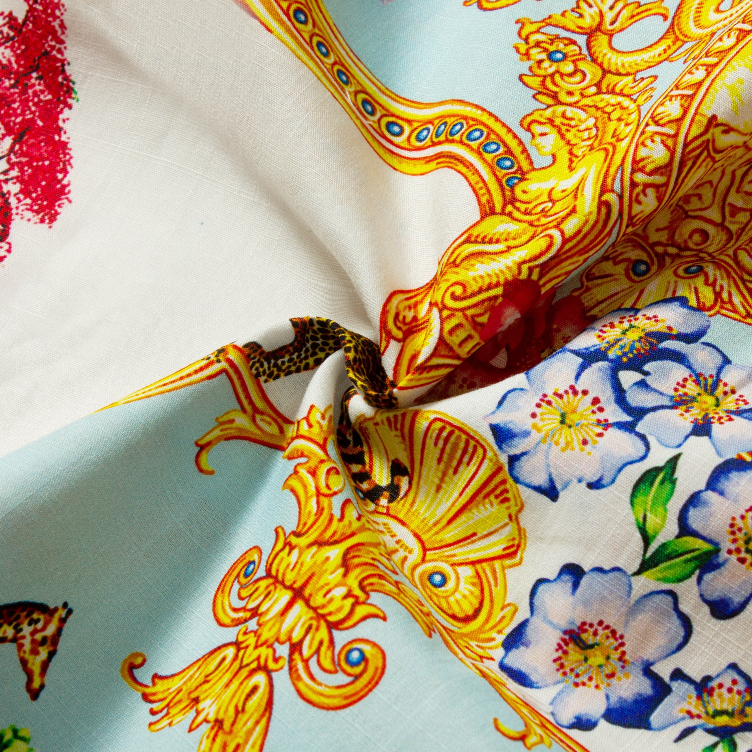 Tropical Baroque Floral Pattern Short Sleeve Shirt Jonvidesign