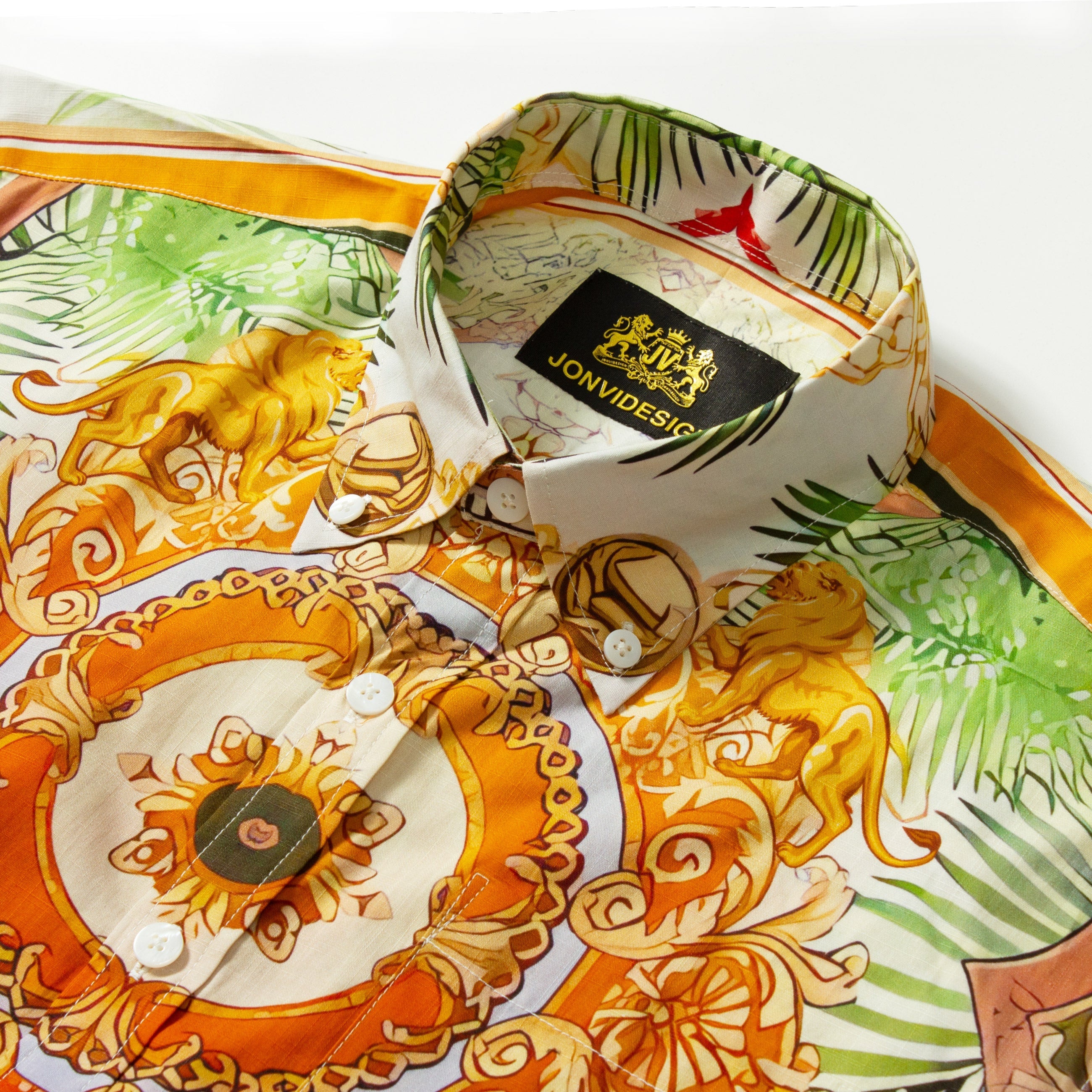 Tropical Baroque Short Sleeve Shirt for Men Jonvidesign