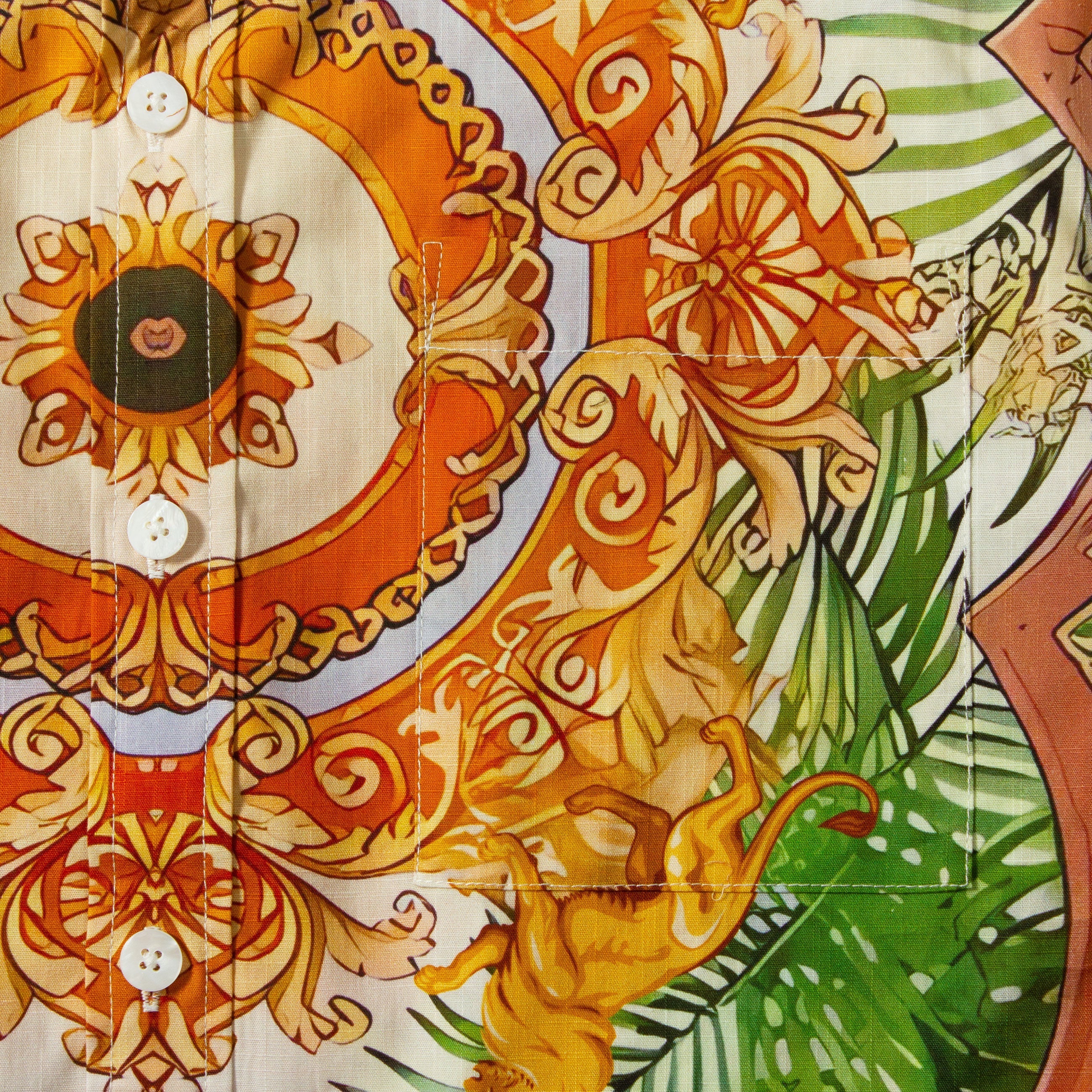 Tropical Baroque Short Sleeve Shirt for Men Jonvidesign