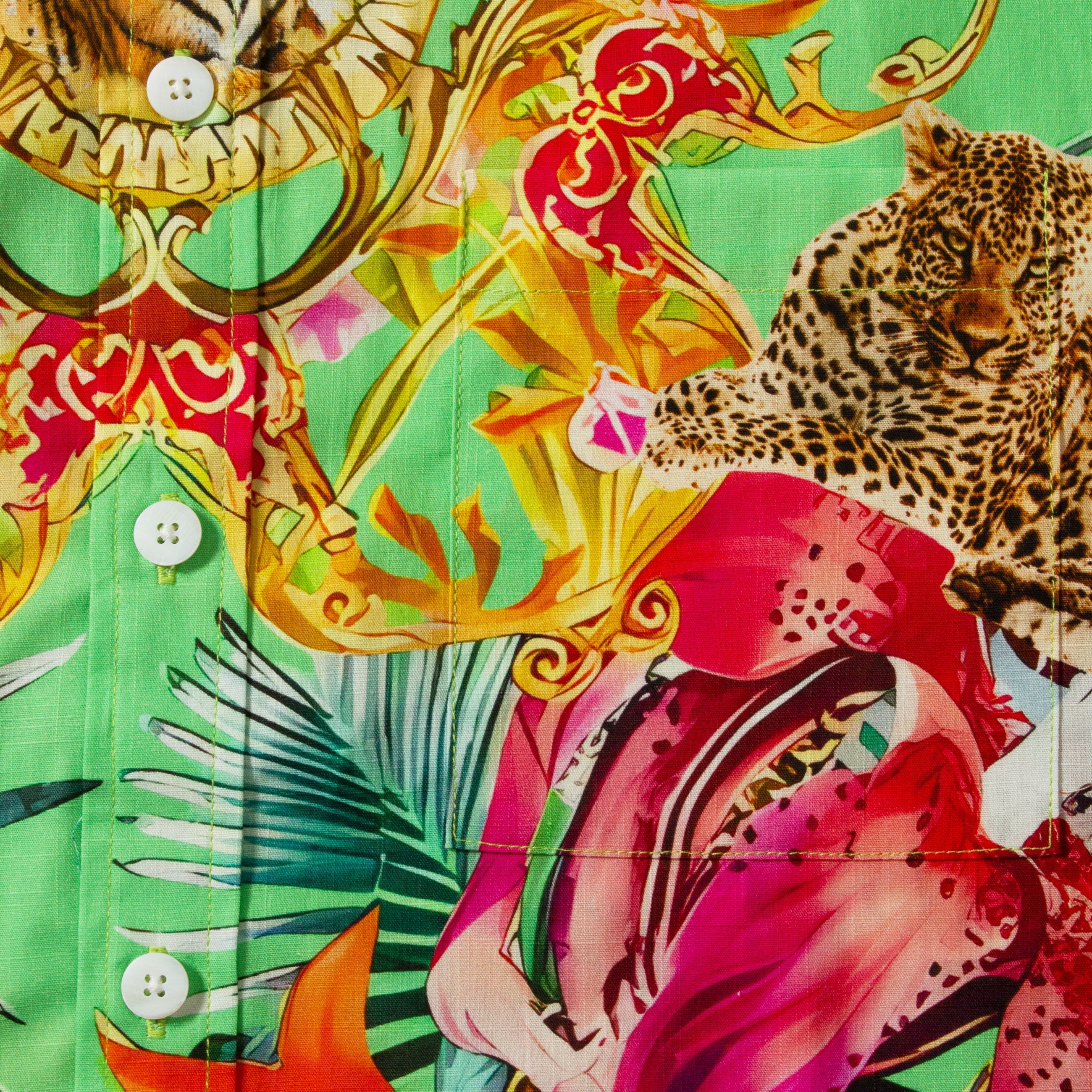 Tropical Style Animal Print Short Sleeve Shirt Jonvidesign