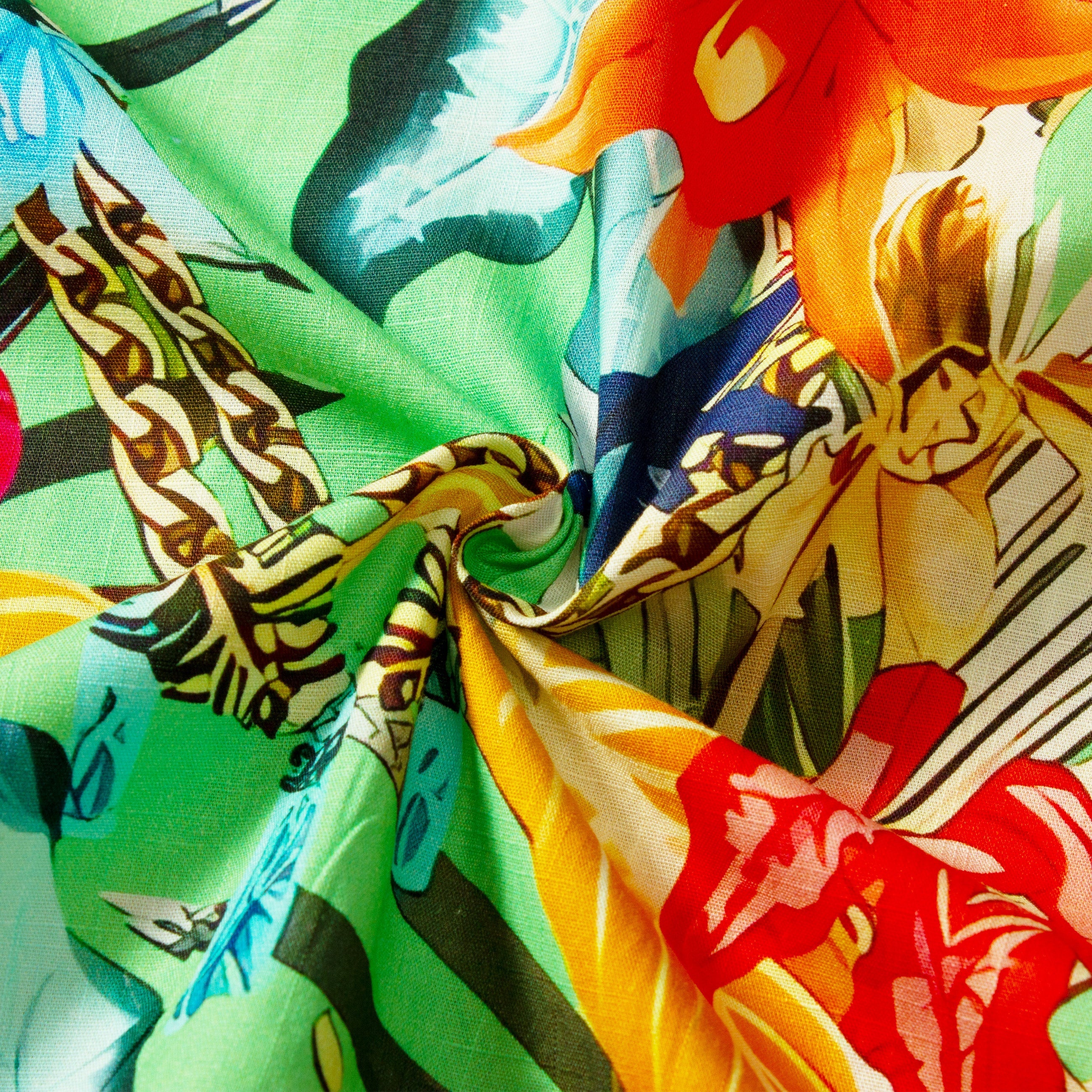 Tropical Style Animal Print Short Sleeve Shirt Jonvidesign