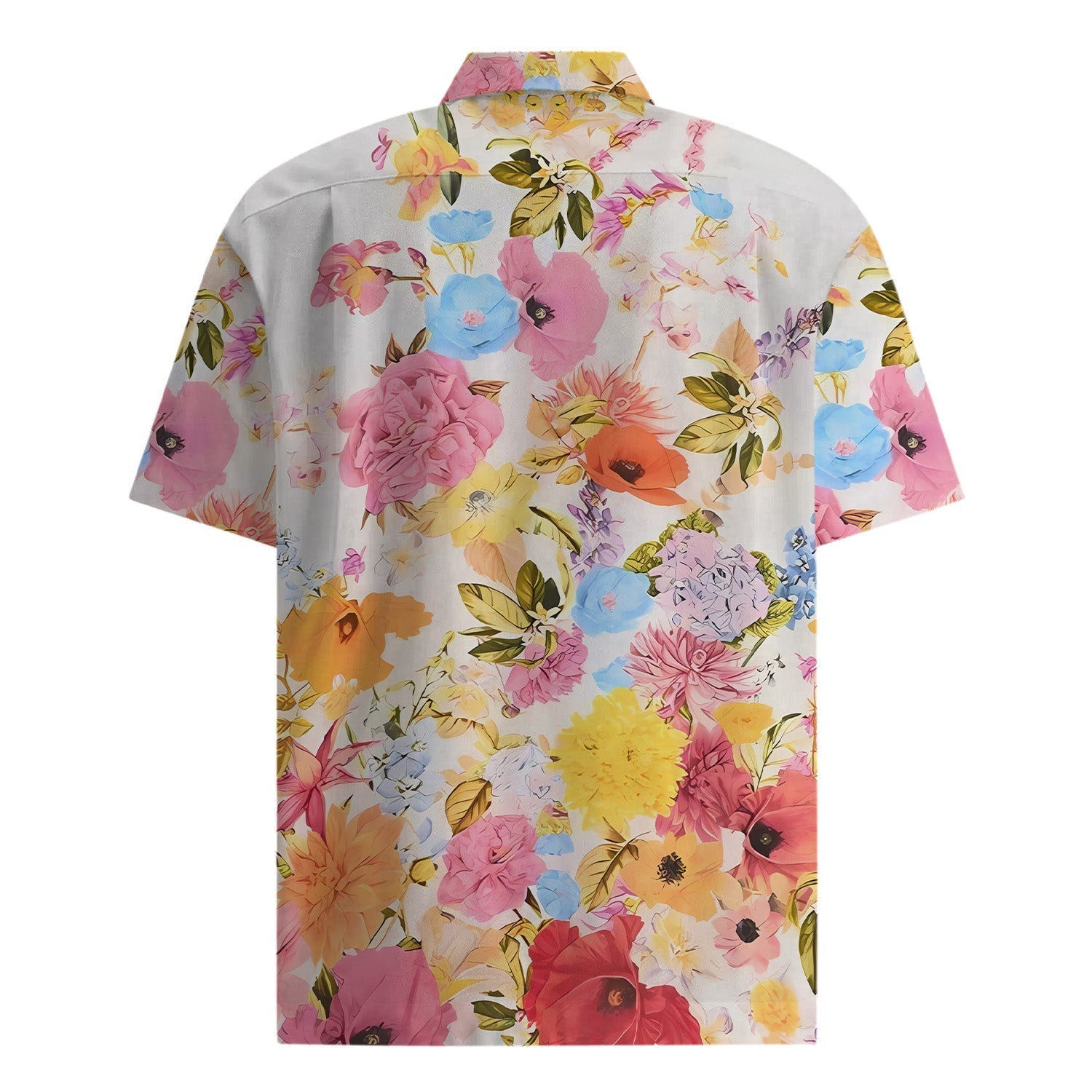 Tropical Style Flower Pattern Short Sleeve Shirt Jonvidesign