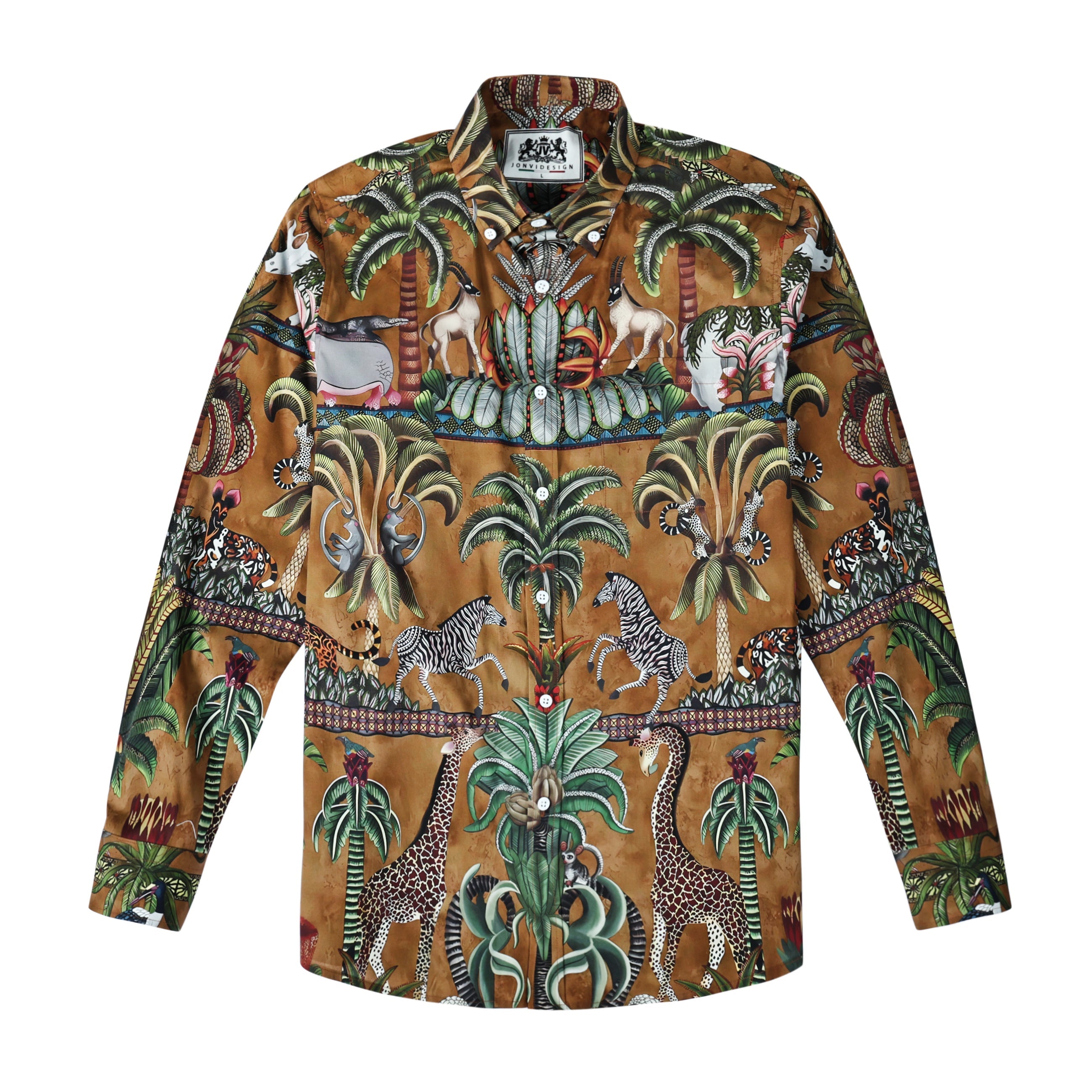 Tropical Wild Animal Print Shirt Jonvidesign