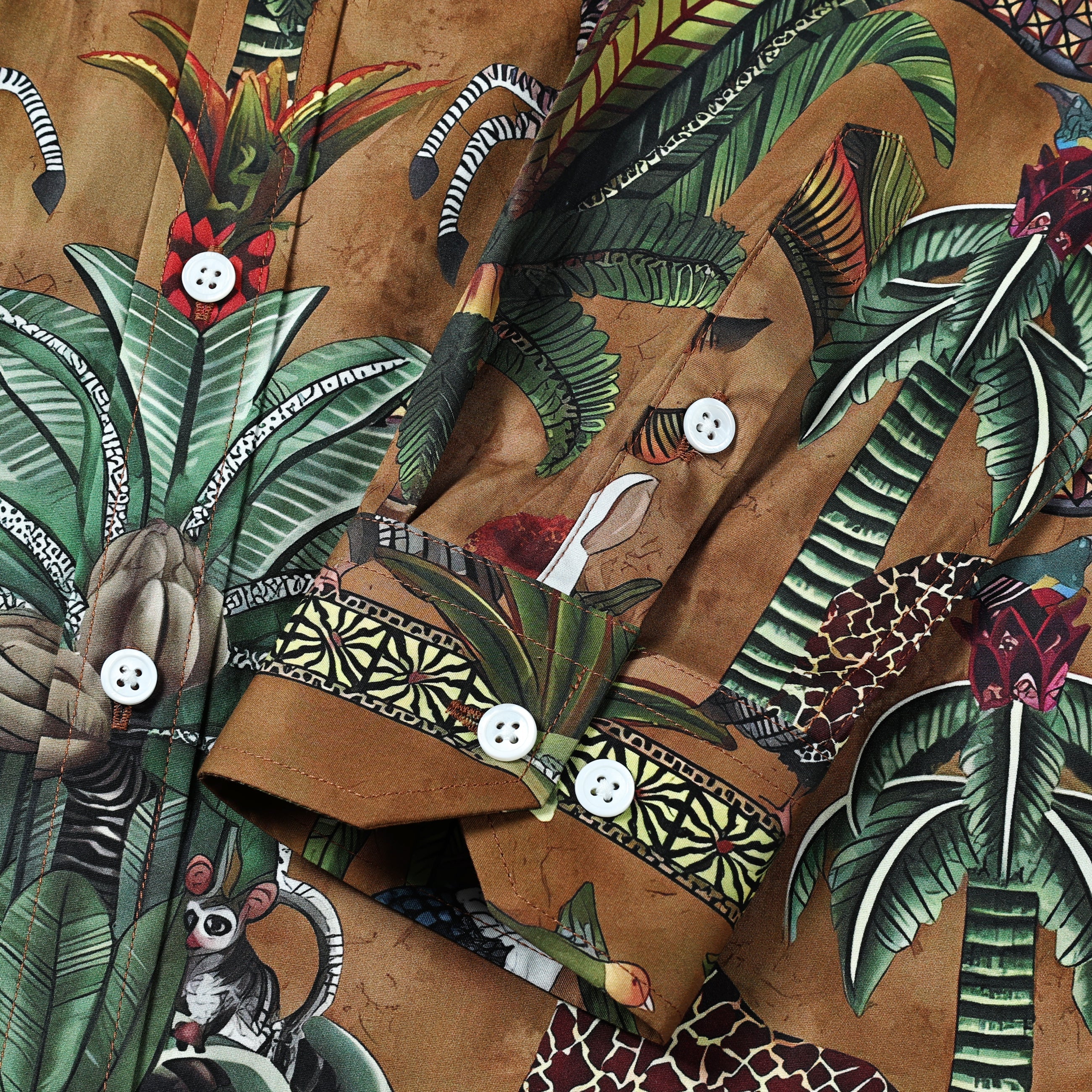 Tropical Wild Animal Print Shirt Jonvidesign