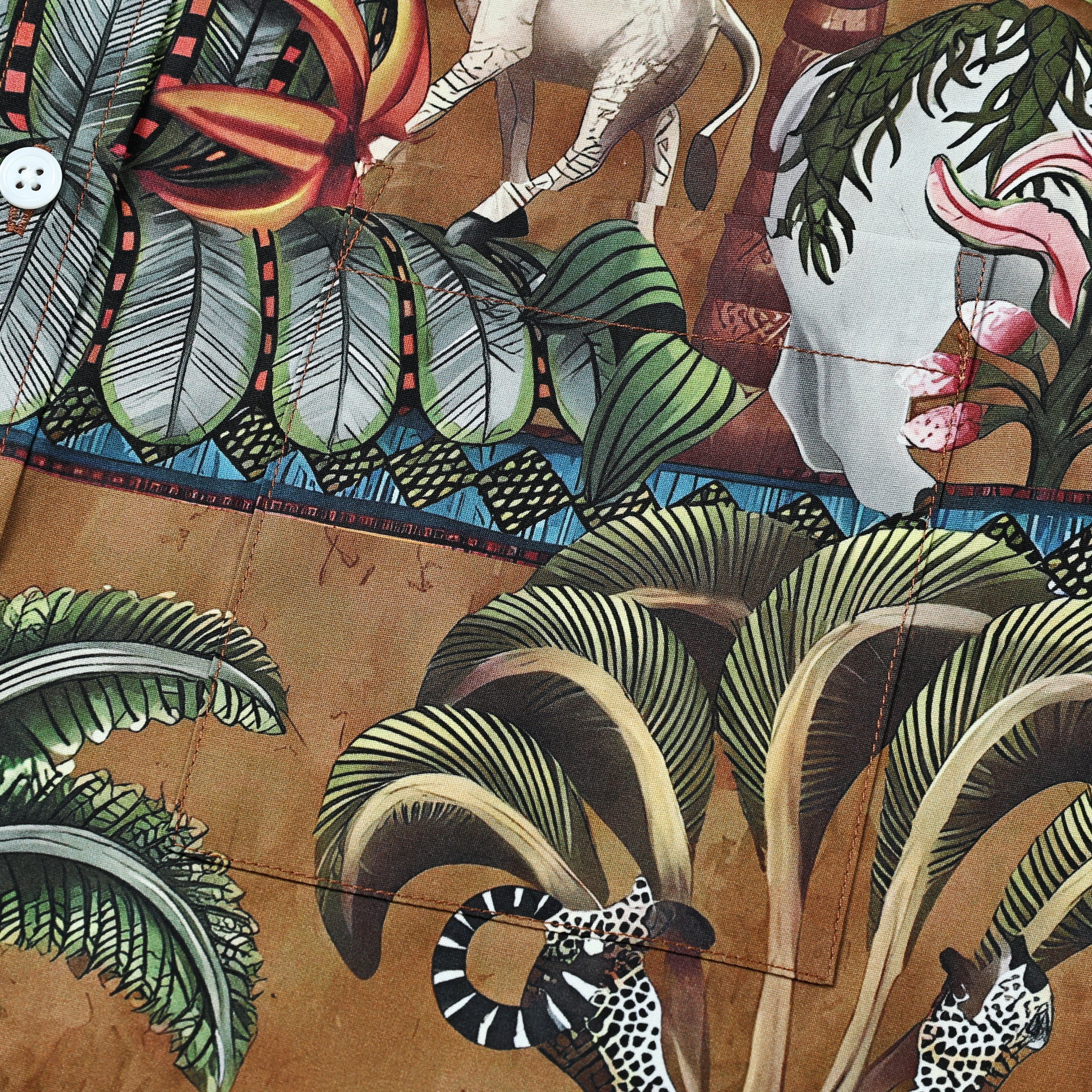 Tropical Wild Animal Print Shirt Jonvidesign