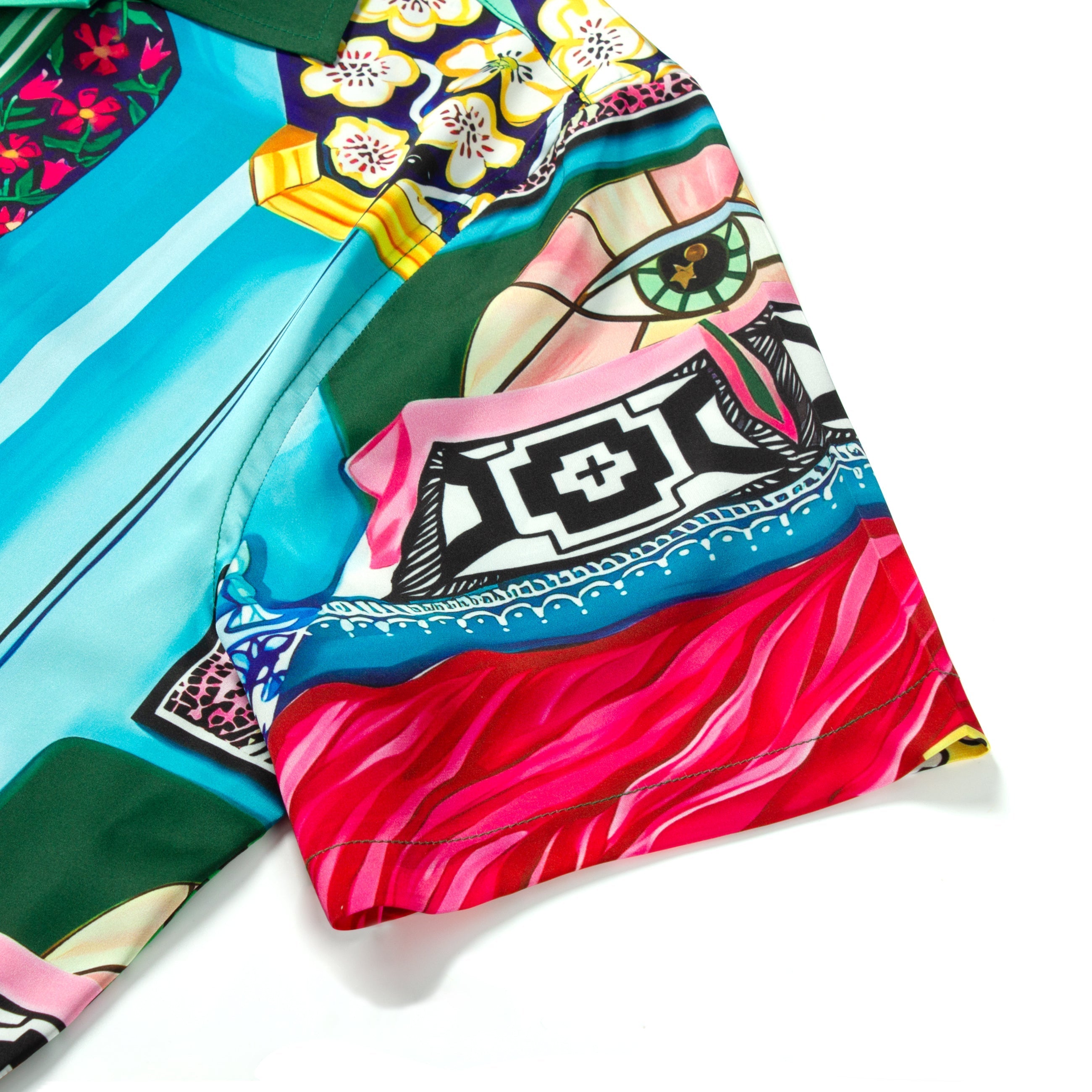 Vintage Bedroom Print Short Sleeve Camp Collar Shirt Jonvidesign