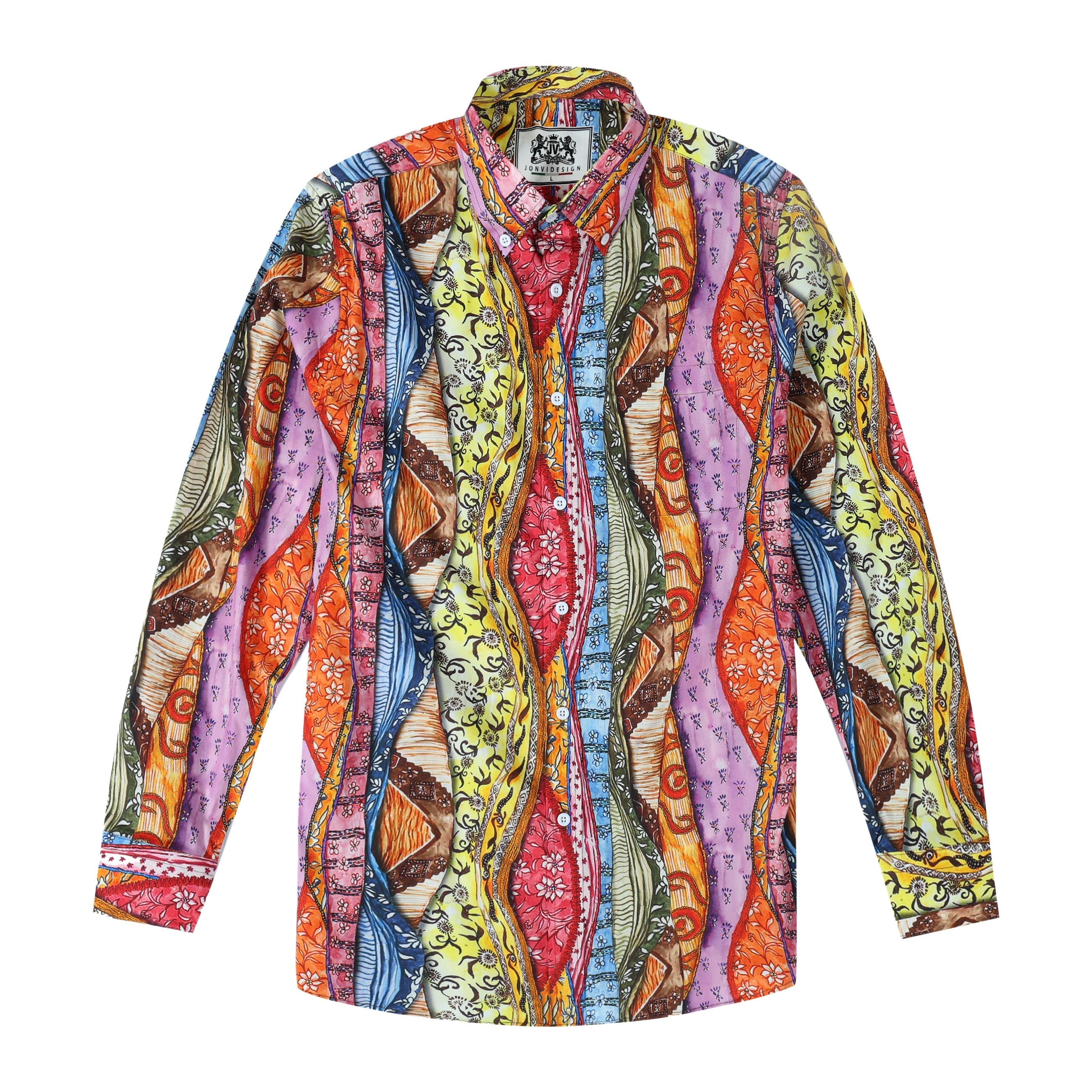 Vintage Color Button Down Long Sleeve Shirt Jonvidesign