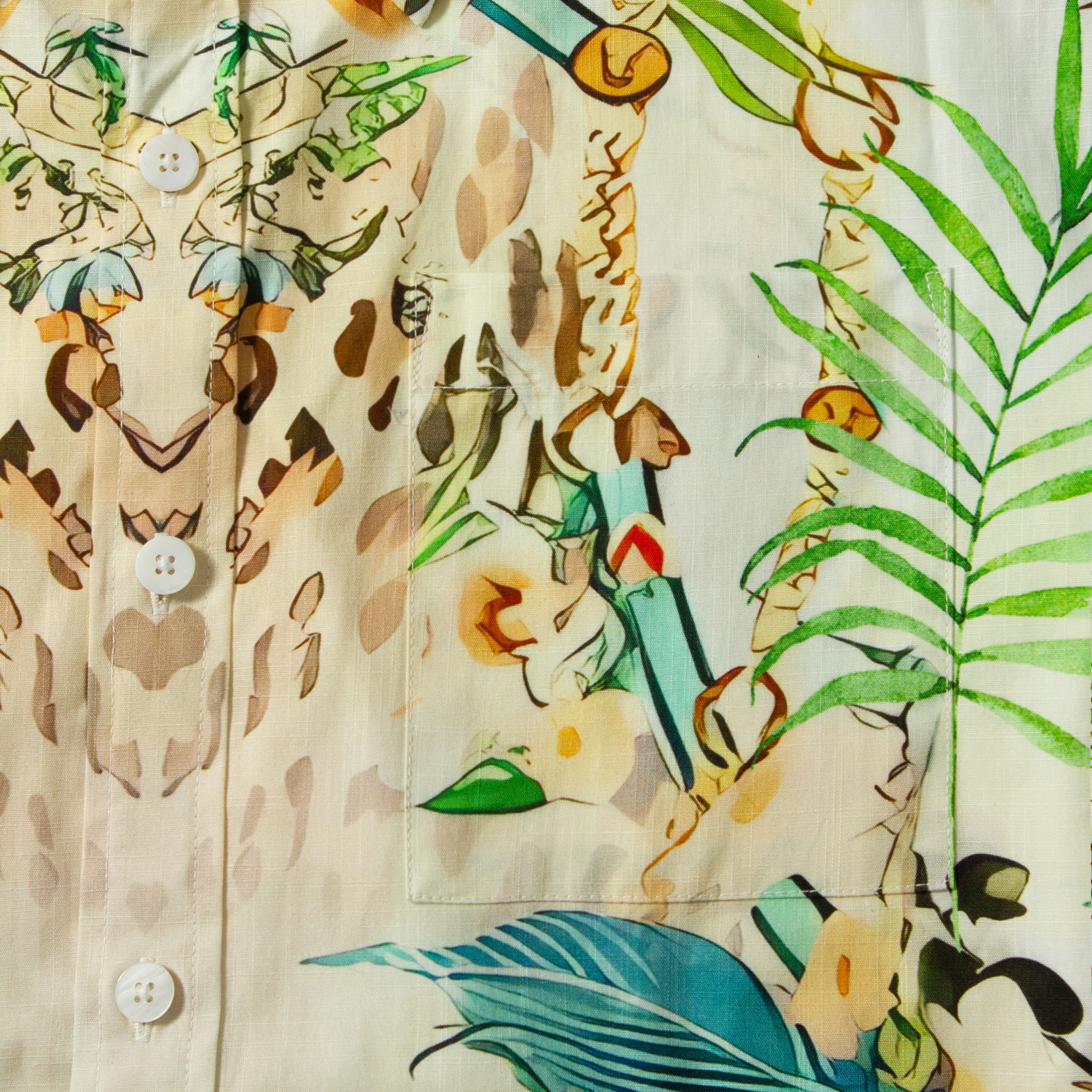 Wild Animal Print Short Sleeve Shirt for Men Jonvidesign