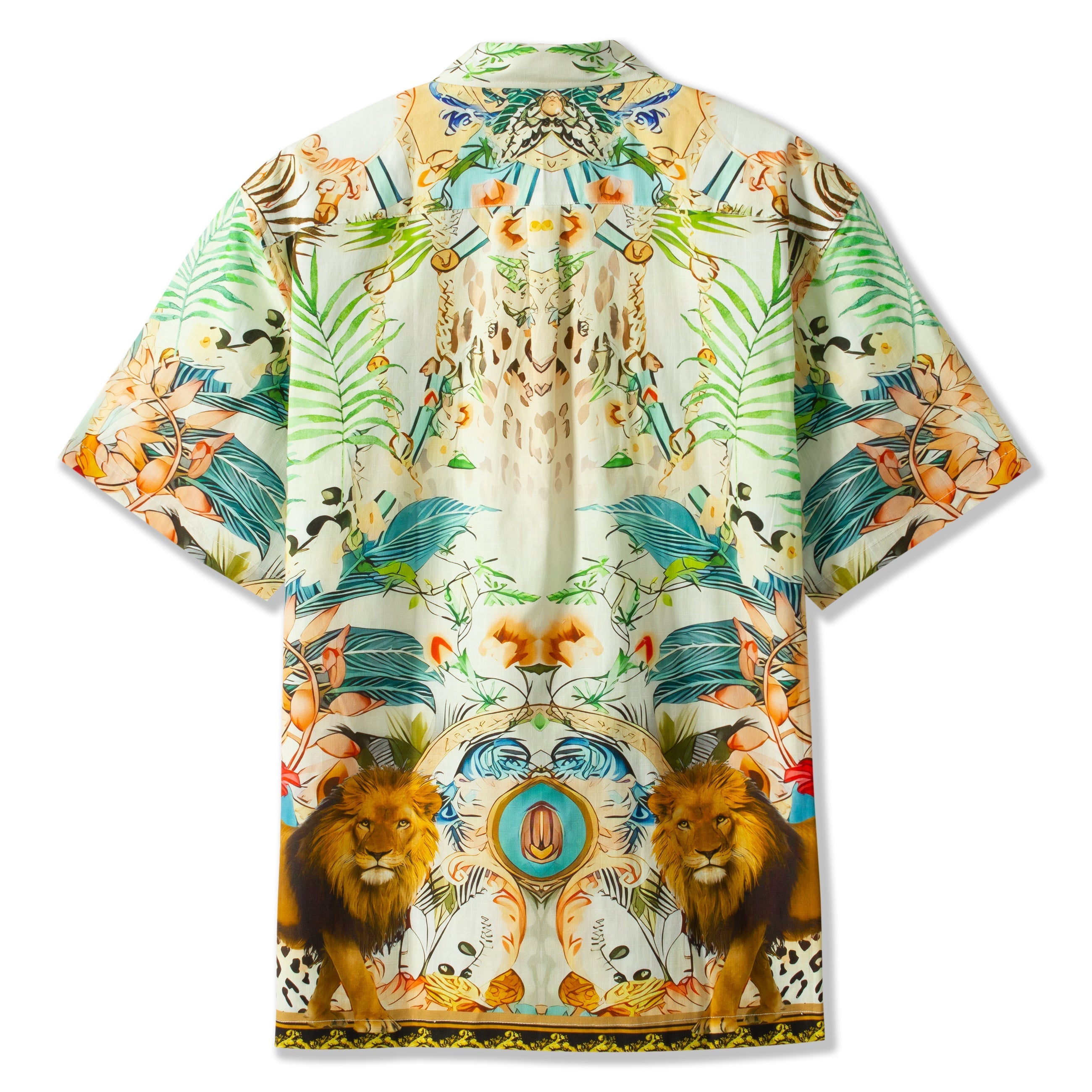 Wild Animal Print Short Sleeve Shirt for Men Jonvidesign