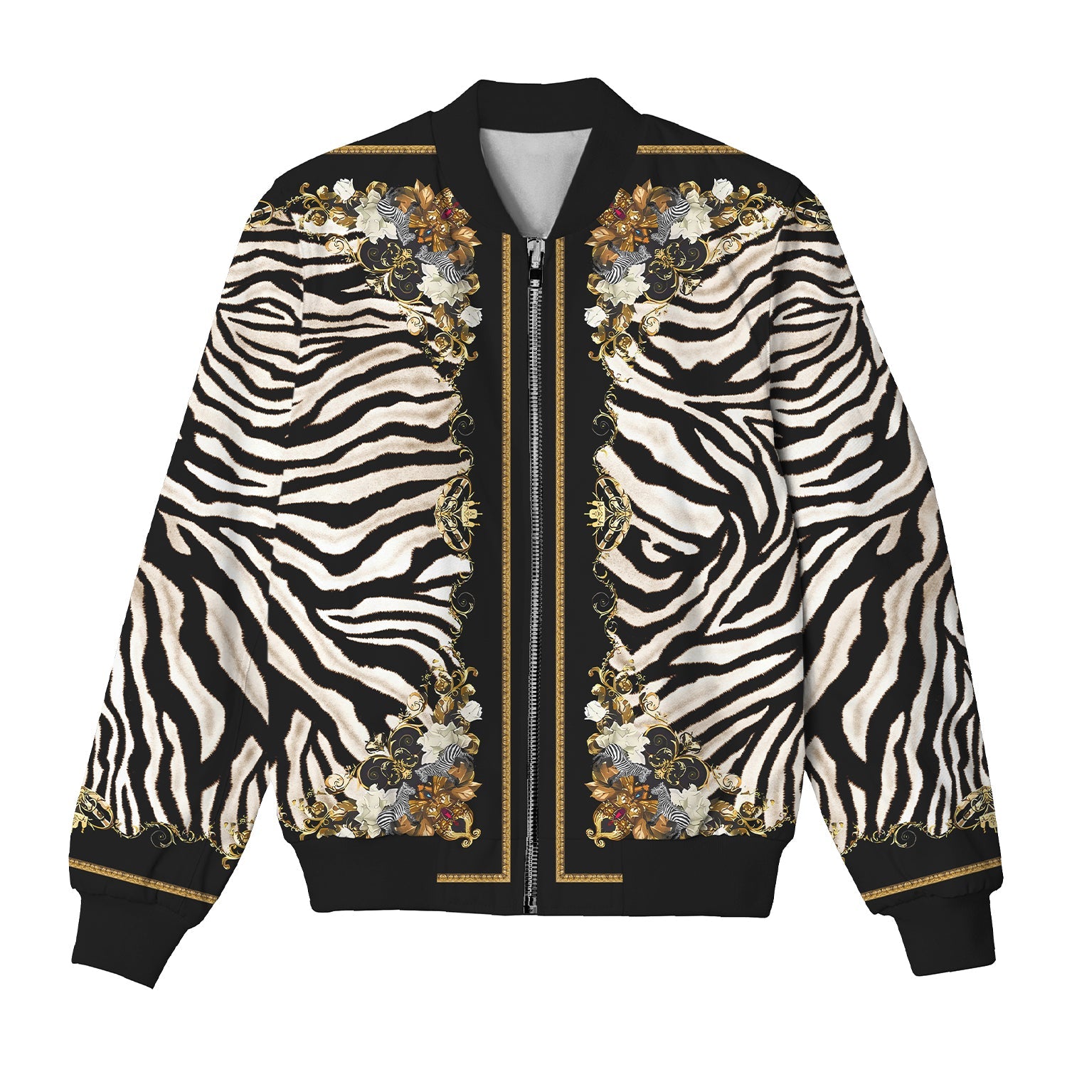 Zebra Pattern Bomber Jacket Jonvidesign