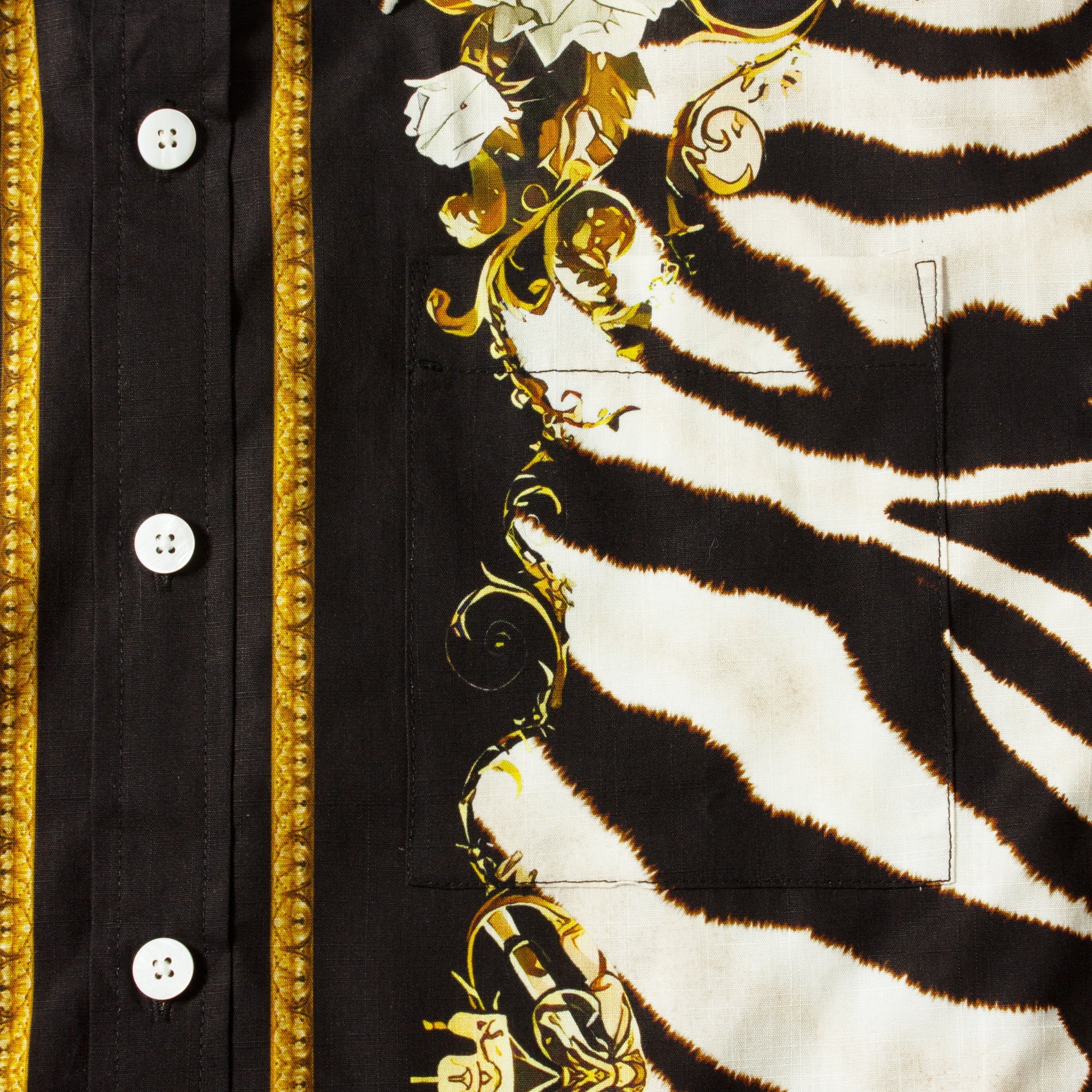 Zebra Print Short Sleeve Dress Shirt for Men Jonvidesign