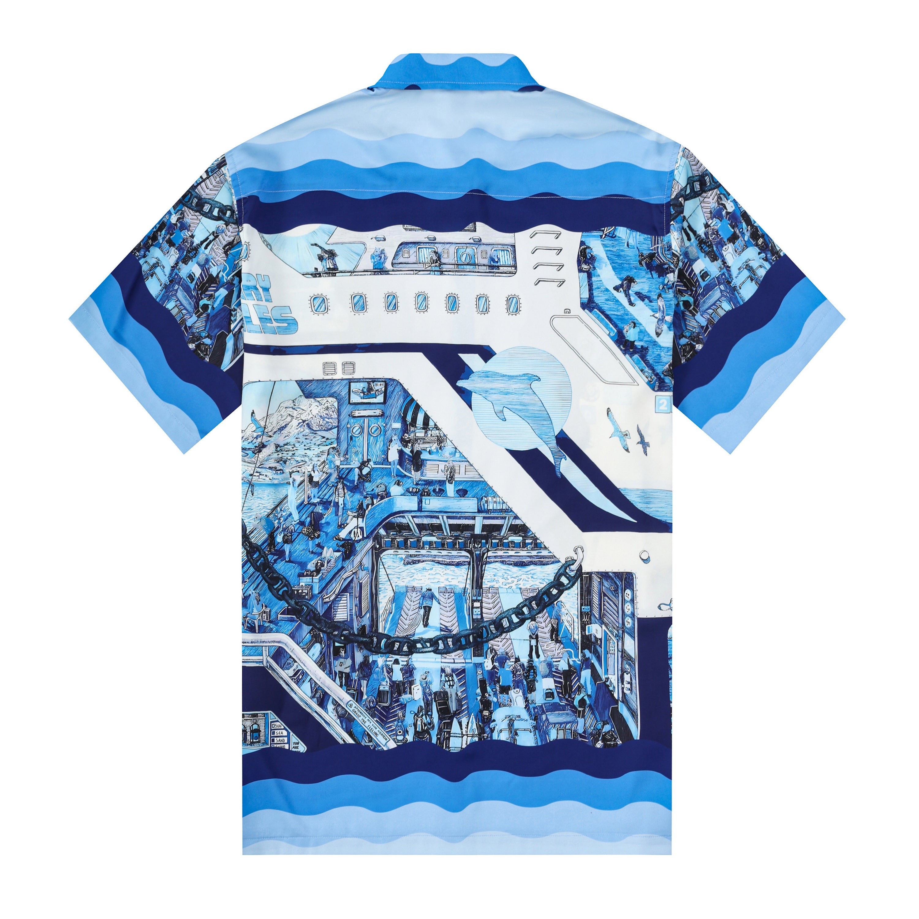 Ferry Comic Pattern Short Sleeve Casual Shirt Jonvidesign