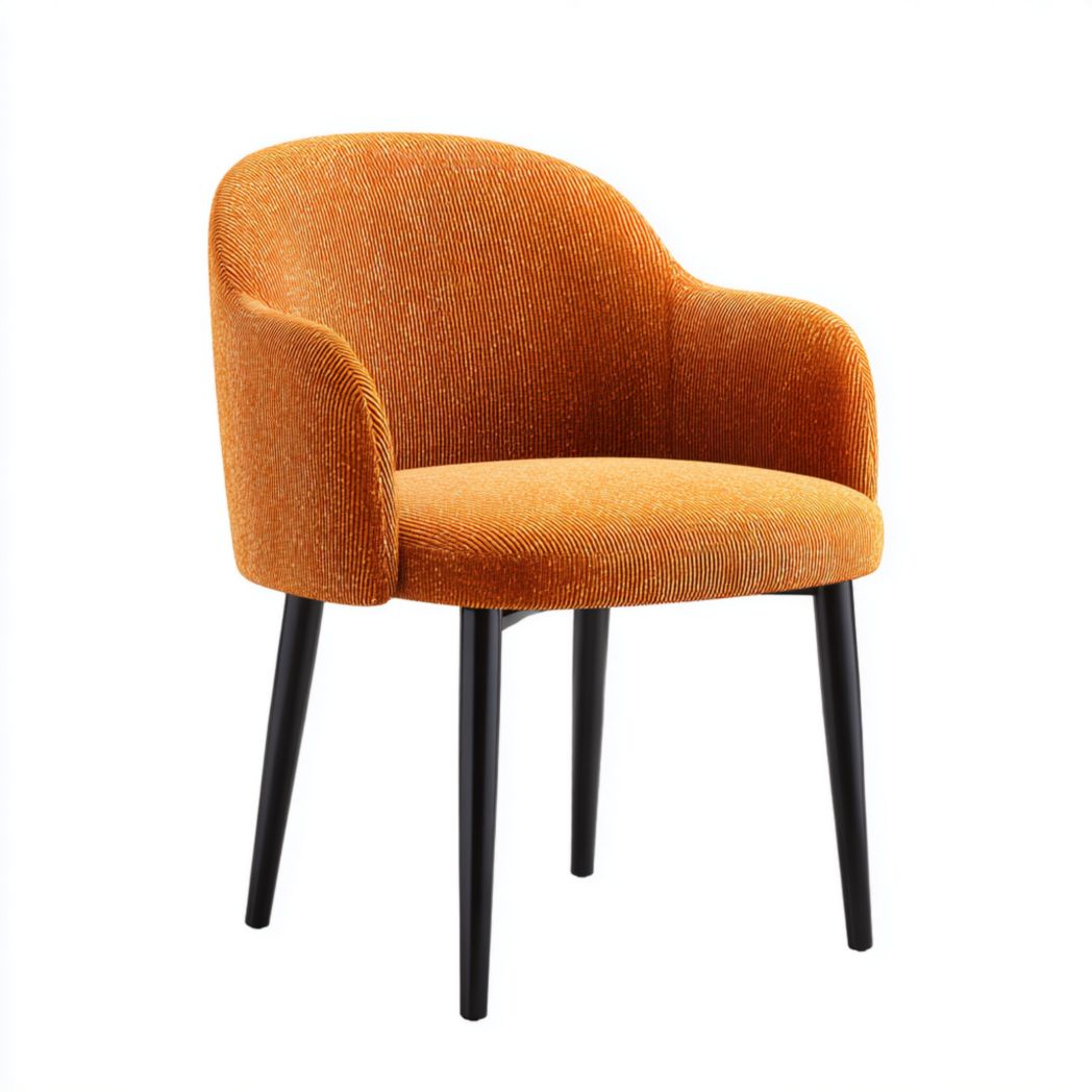 Fauteuil orange avec accoudoirs et pieds noirs-LETTO FURNITURE