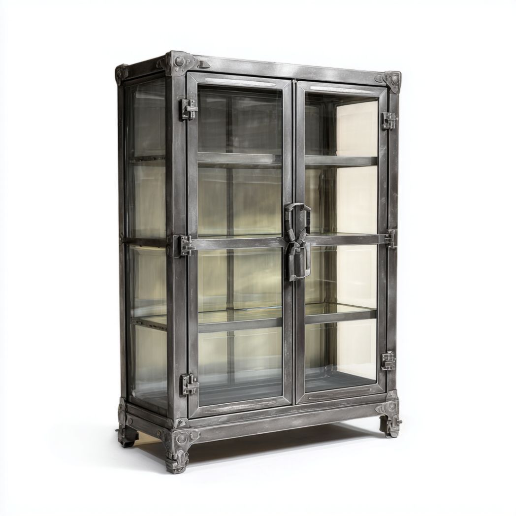 Buffet en métal et verre-LETTO FURNITURE