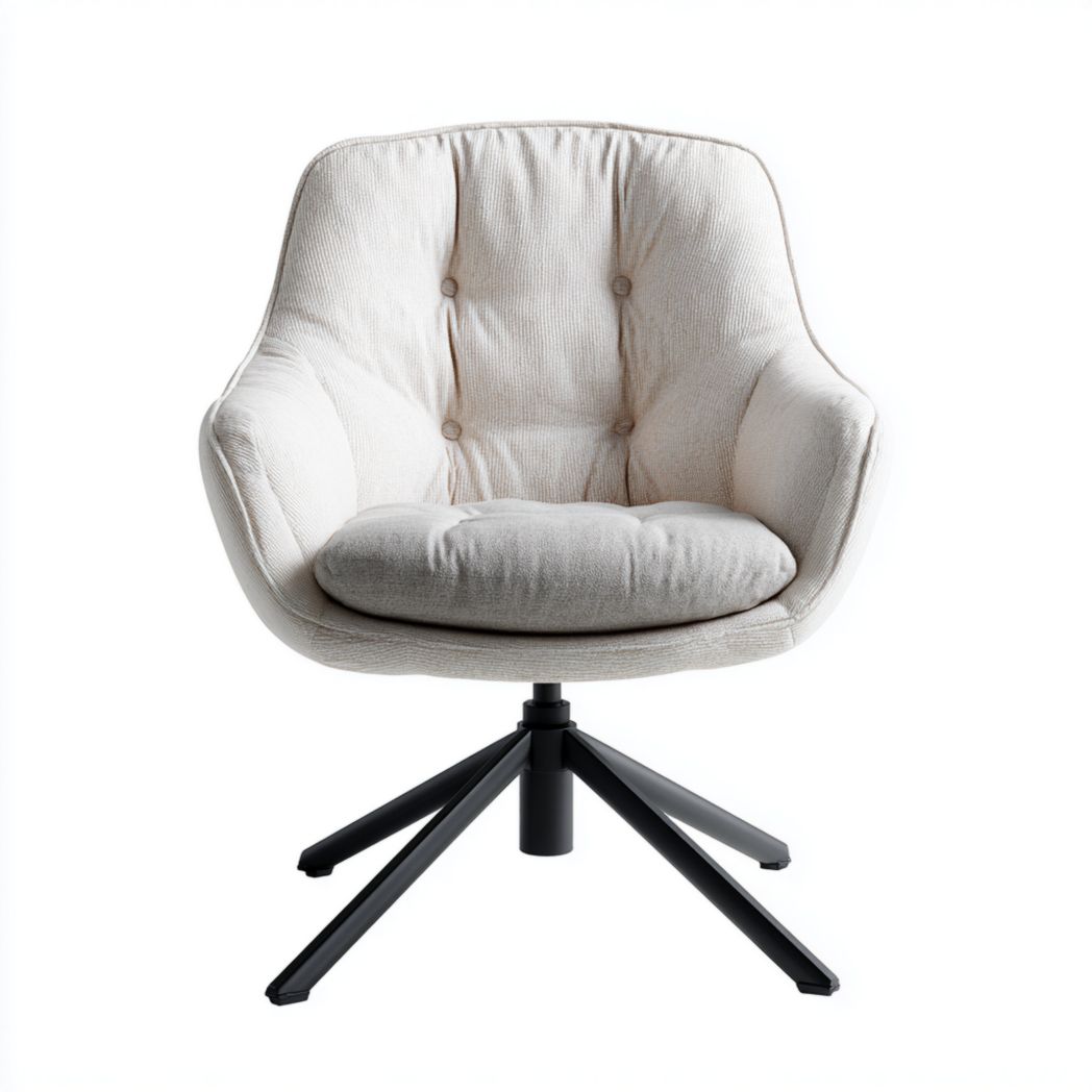 Fauteuil pivotant avec base noire-LETTO FURNITURE