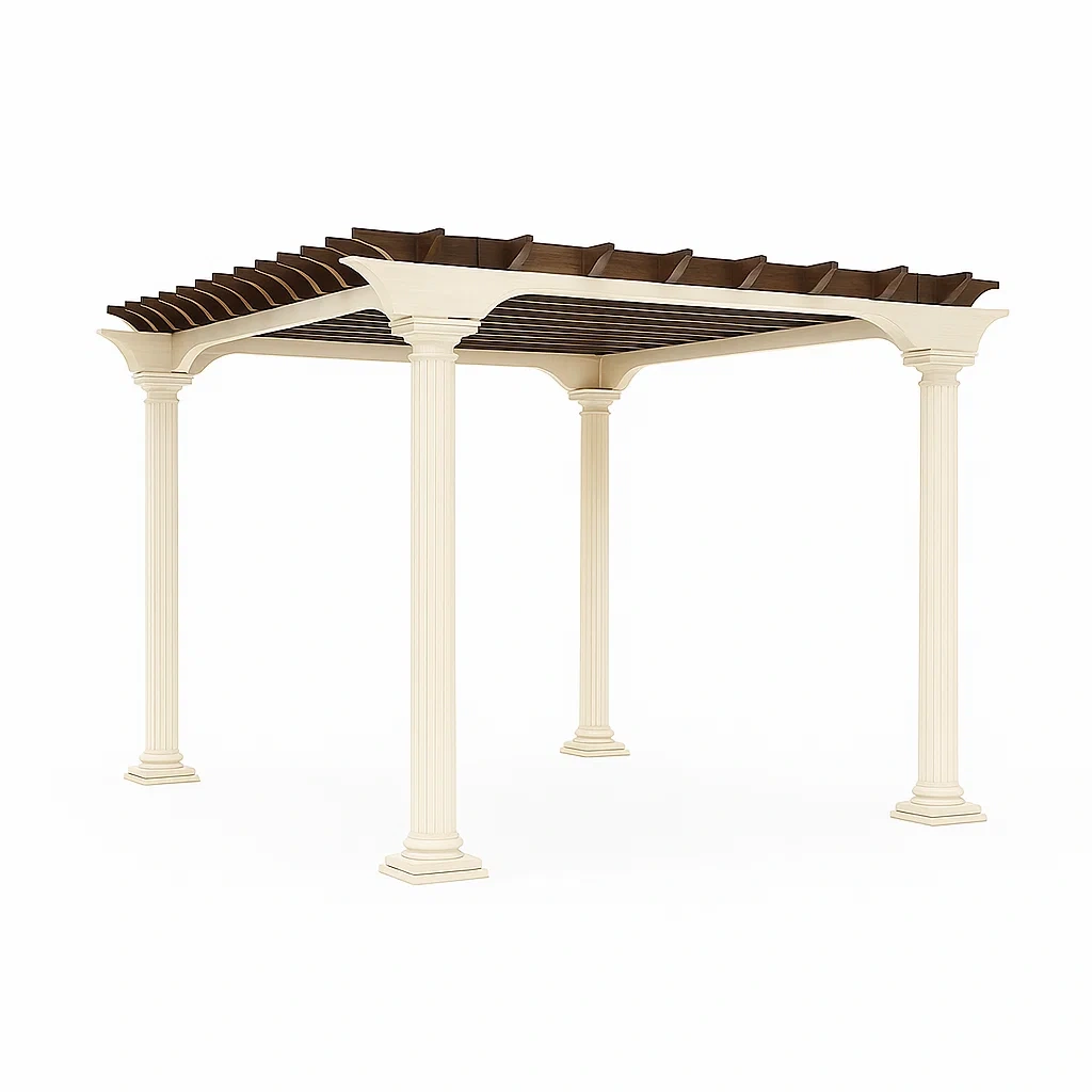 Gazebo in alluminio e legno beige/marrone 300x400x280 cm