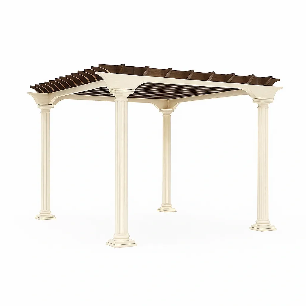 Gazebo in alluminio e legno beige/marrone 300x400x280 cm