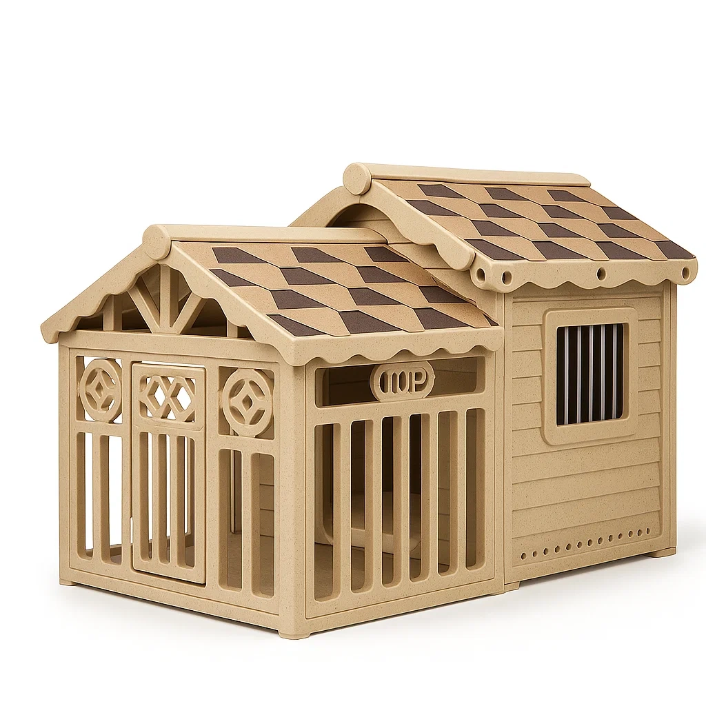 Cuccia in plastica beige/marrone 115×95×120 cm