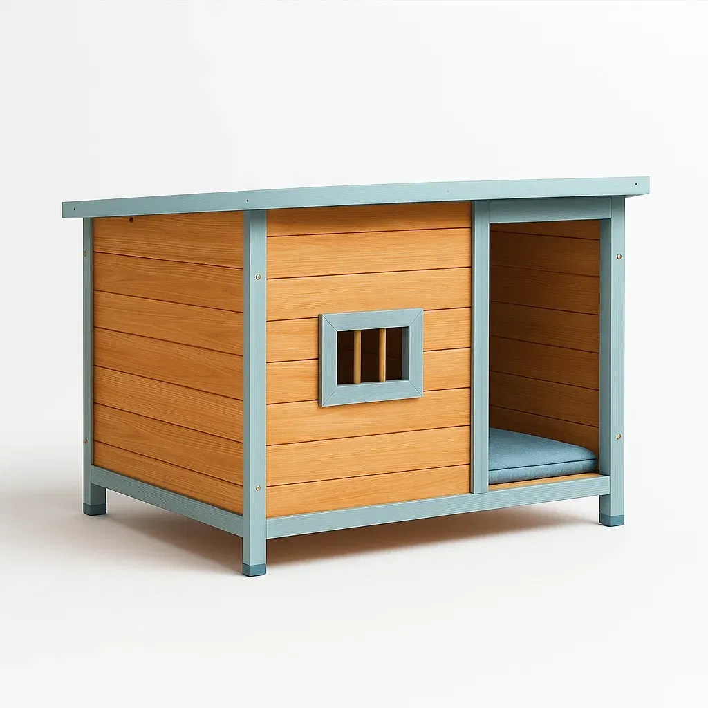 Cuccie in legno di pino blu/legno 60x50x50 cm per cani