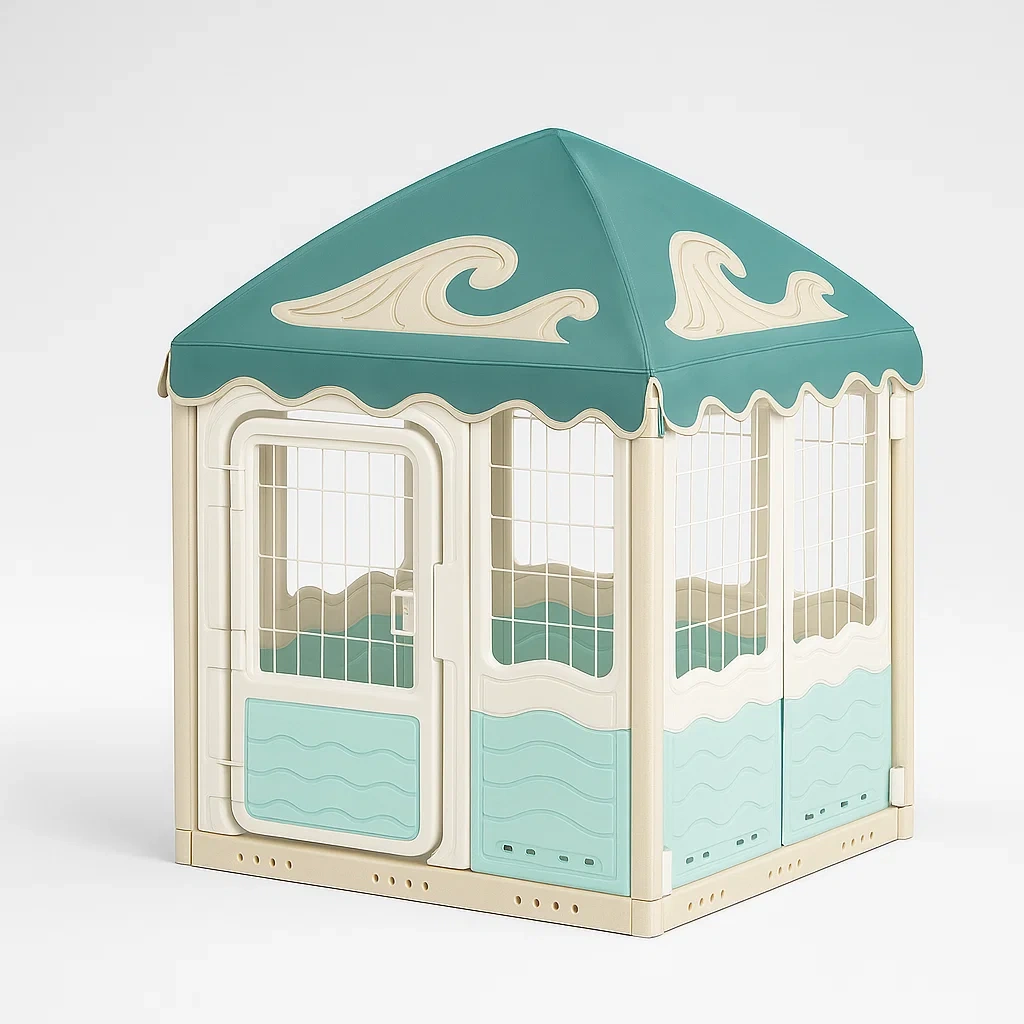 Recinzioni per animali giocattolo a forma di cubo con tetto in plastica 120x120x160 cm