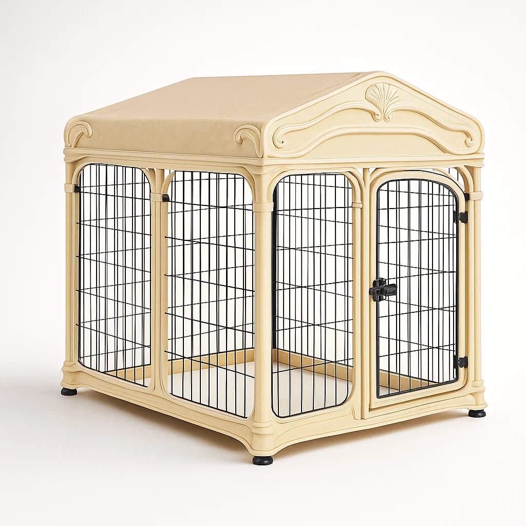 Recinzioni per animali di taglia media in resina e metallo beige