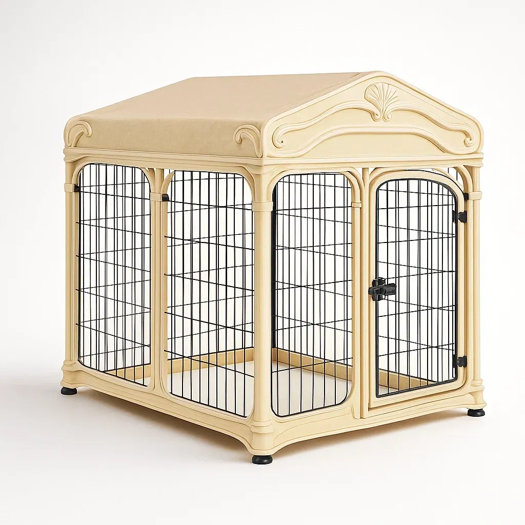 Recinzioni per animali di taglia media in resina e metallo beige