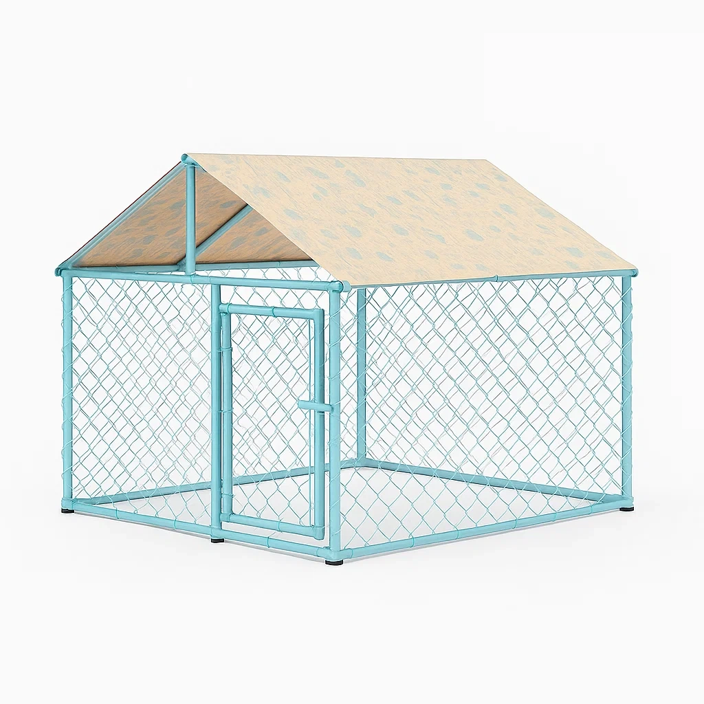 Recinzioni per animali in metallo con tetto in tessuto resistente