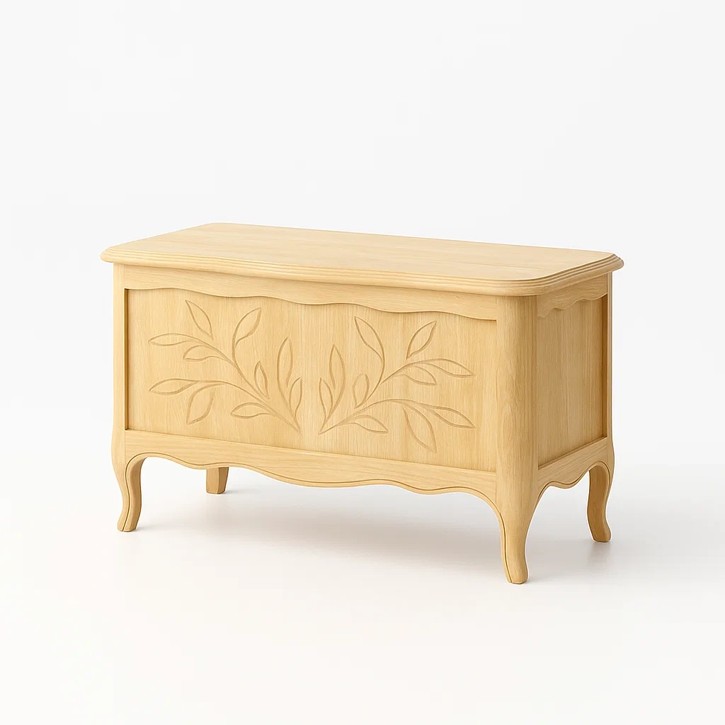 Cassoni in legno massello con motivo inciso 100 cm